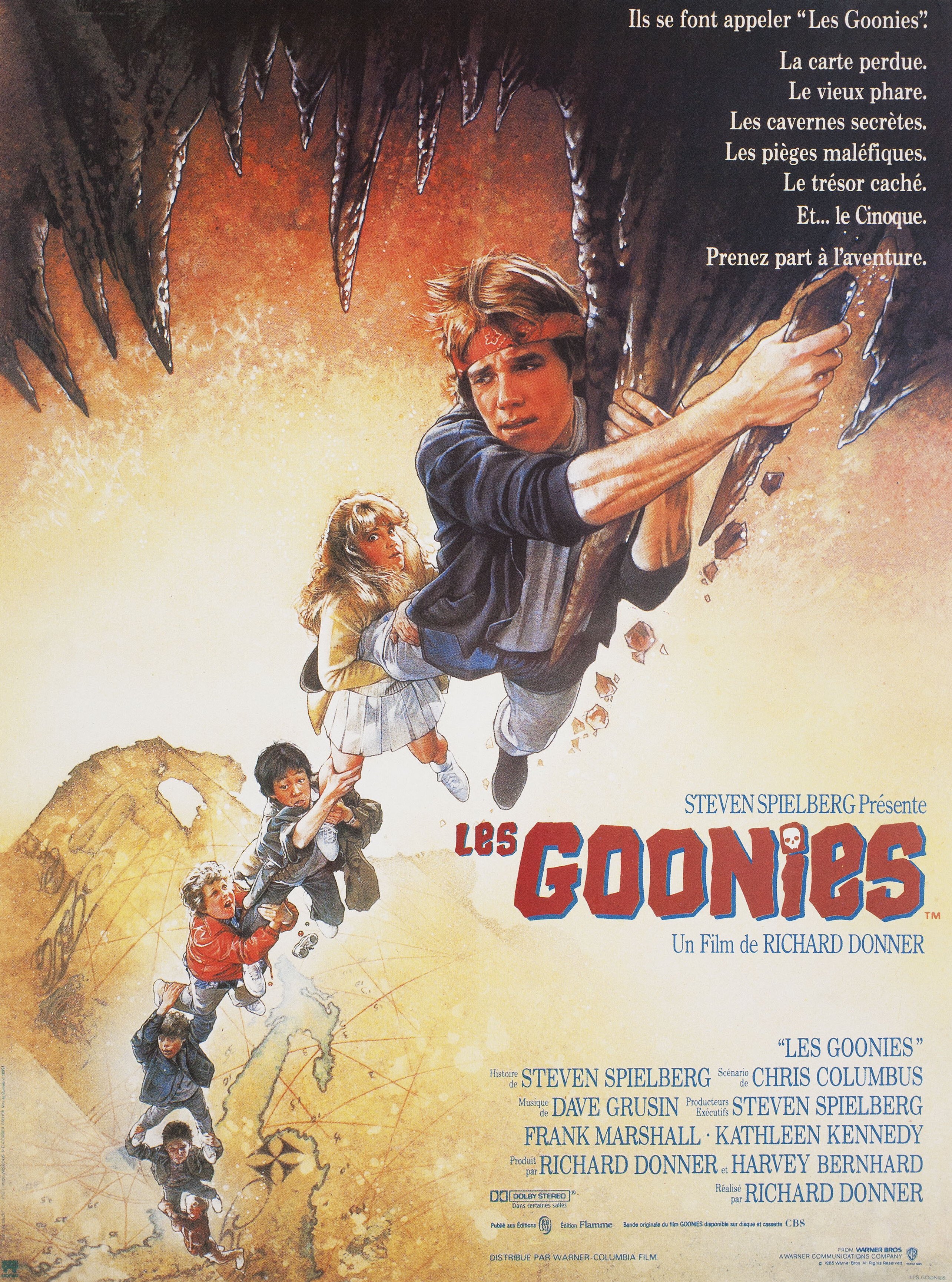 Балбесы (The Goonies, 1985), режиссёр Ричард Доннер, французский постер к фильму, 1985 год