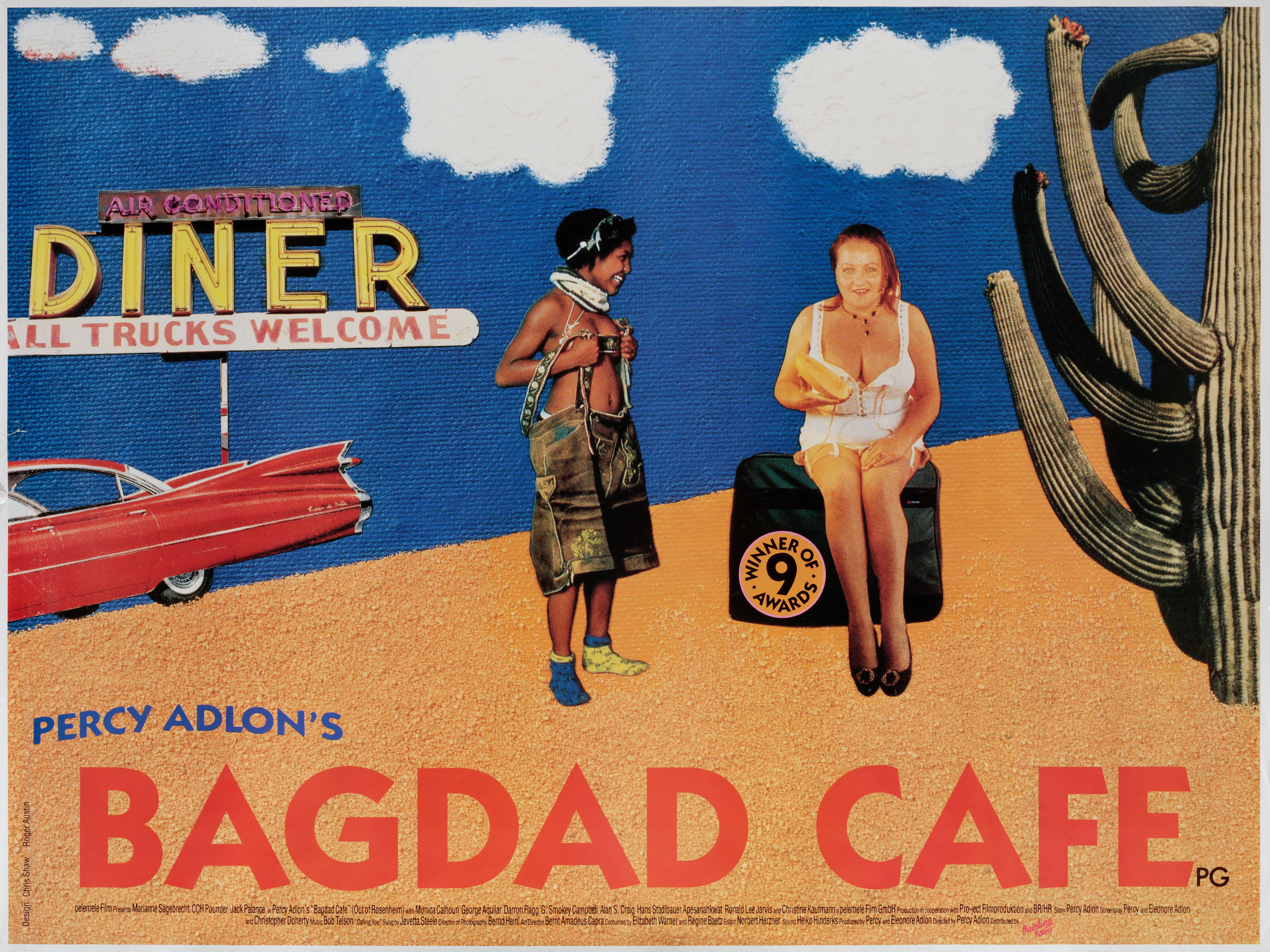 Кафе «Багдад» (Bagdad Cafe, 1987), режиссёр Перси Адлон, британский постер к фильму, 1988 год
