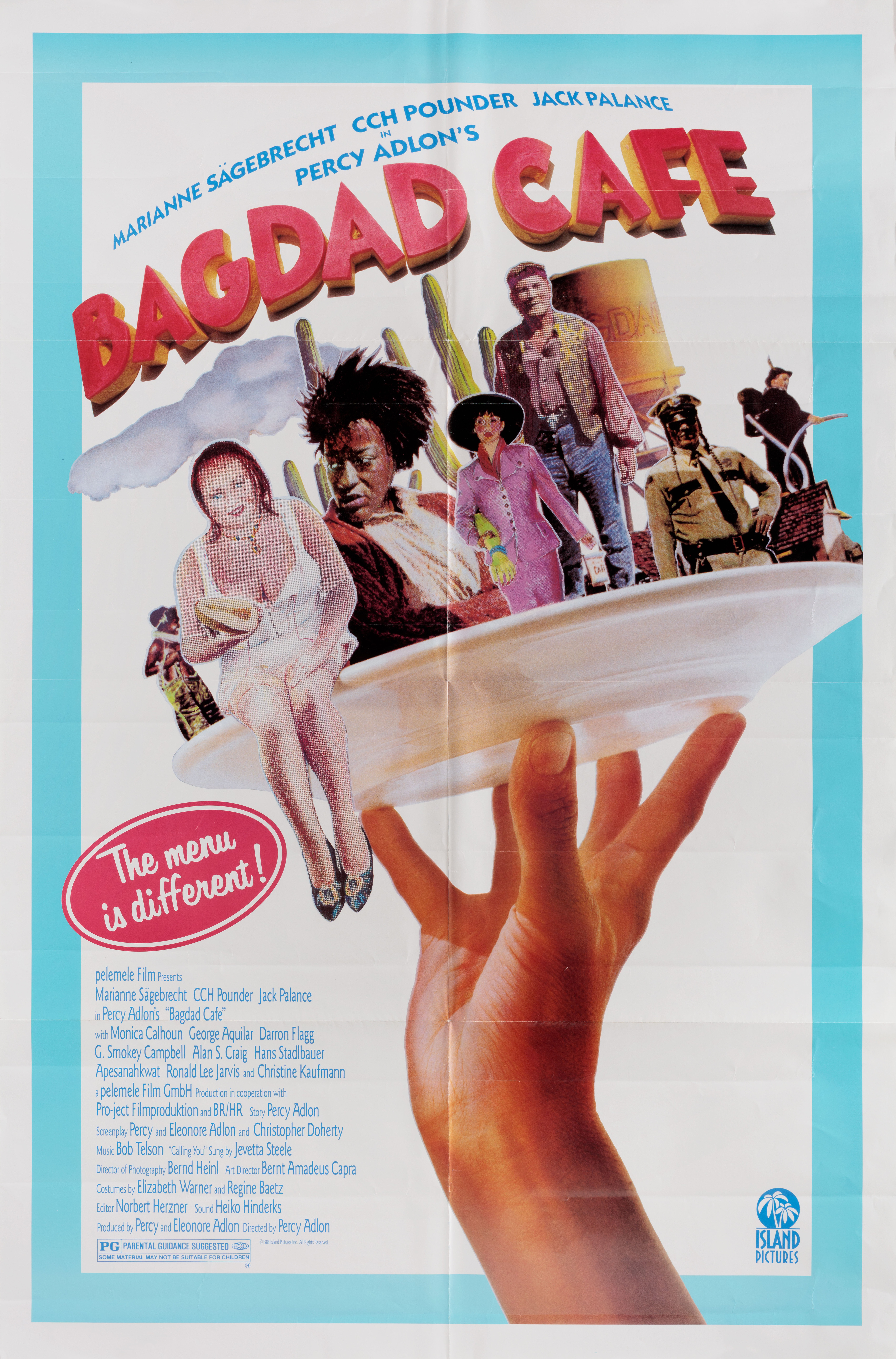 Кафе «Багдад» (Bagdad Cafe, 1987), режиссёр Перси Адлон, американский постер к фильму, 1988 год