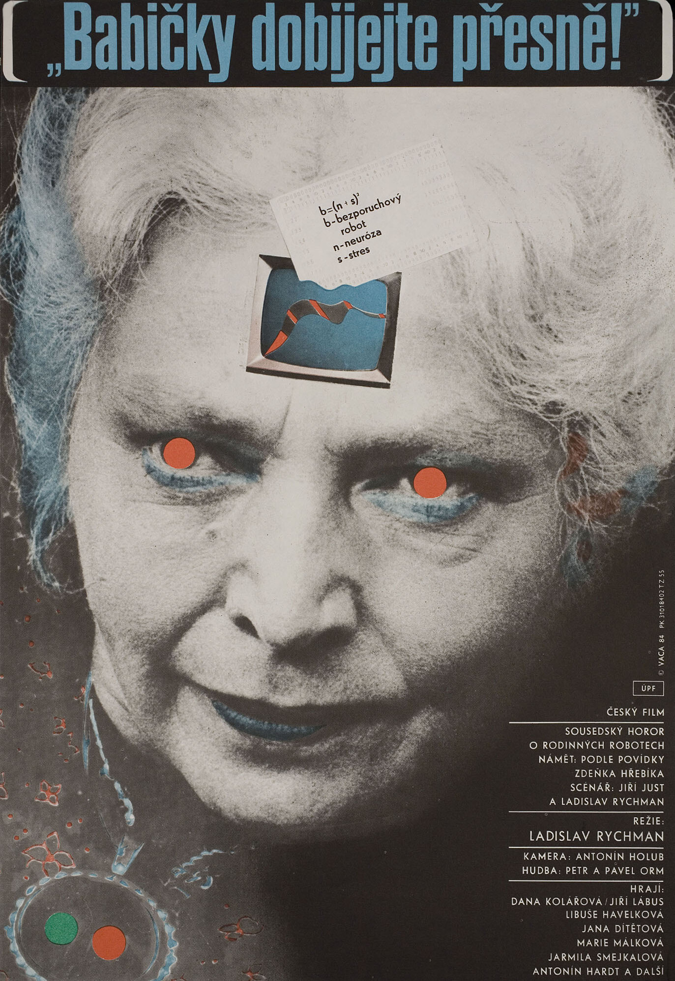 Бабушки, заряжайтесь побыстрее! (Grandmothers Recharge Well, 1984), режиссёр Ладислав Рихман, чехословацкий постер к фильму, 1984 год