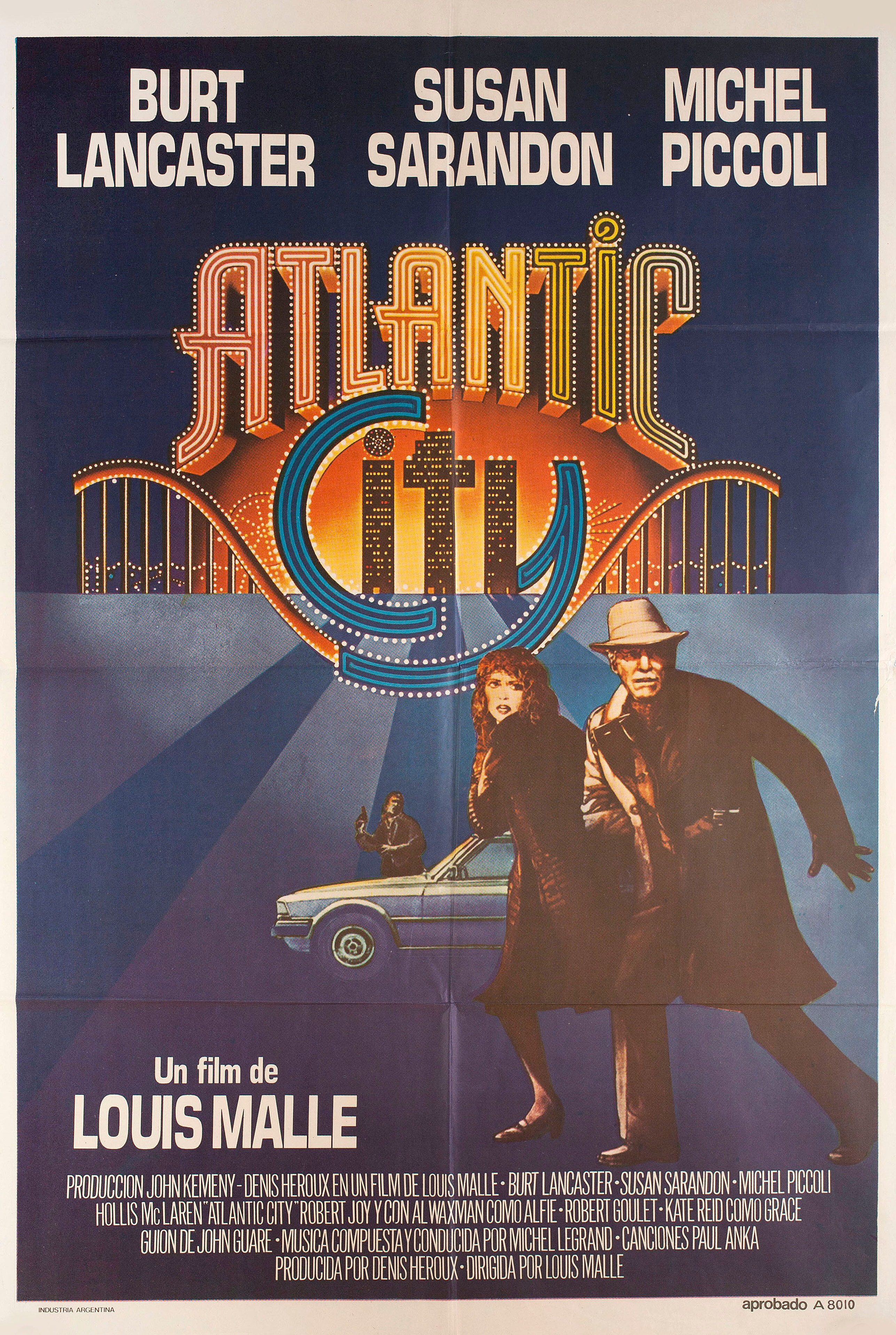 Атлантик-Сити (Atlantic City, 1980), режиссёр Луи Маль, аргентинский постер к фильму, 1981 год