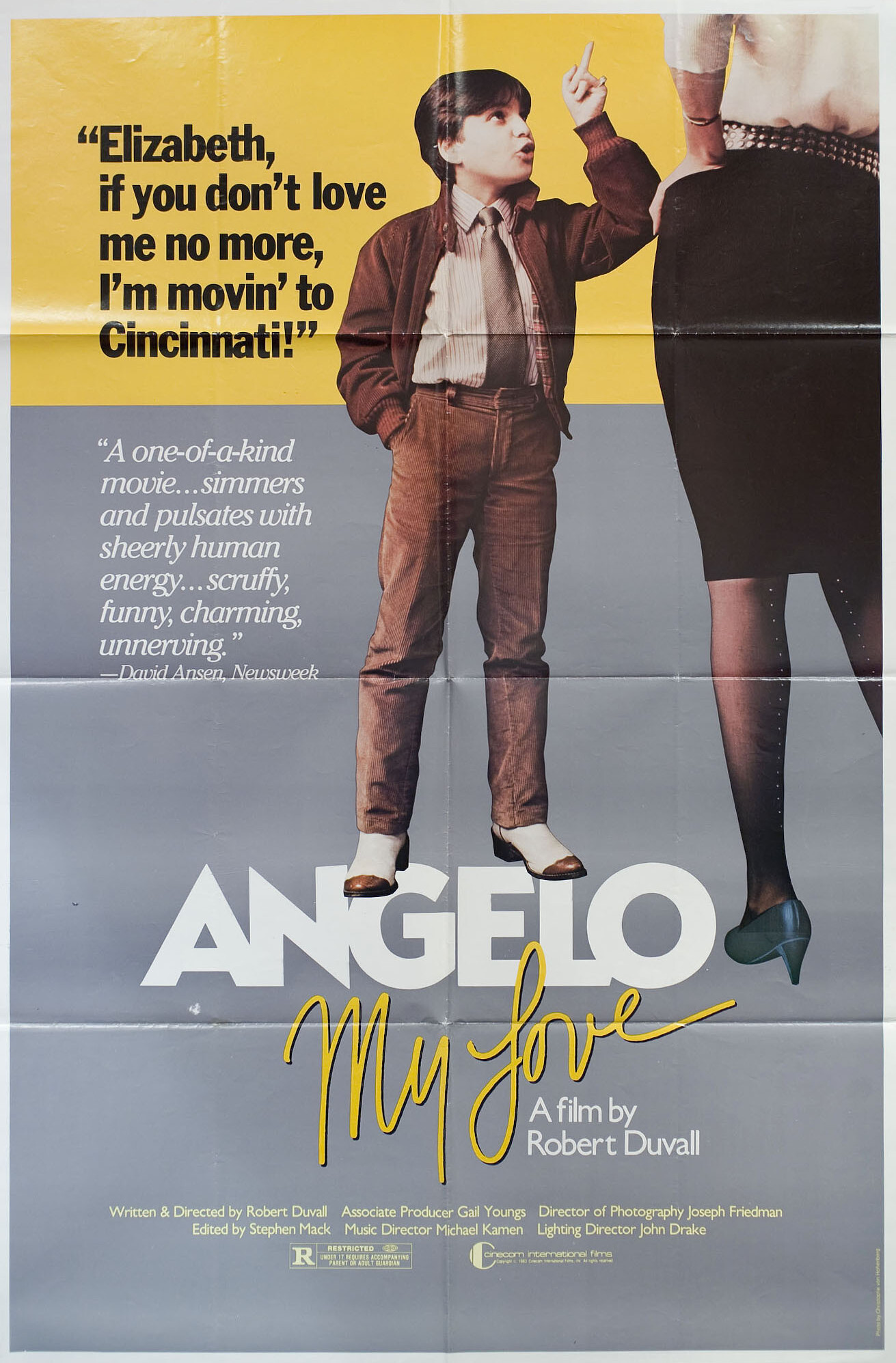 Анджело, моя любовь (Angelo My Love, 1983), режиссёр Роберт Дюваль, американский постер к фильму, 1983 год