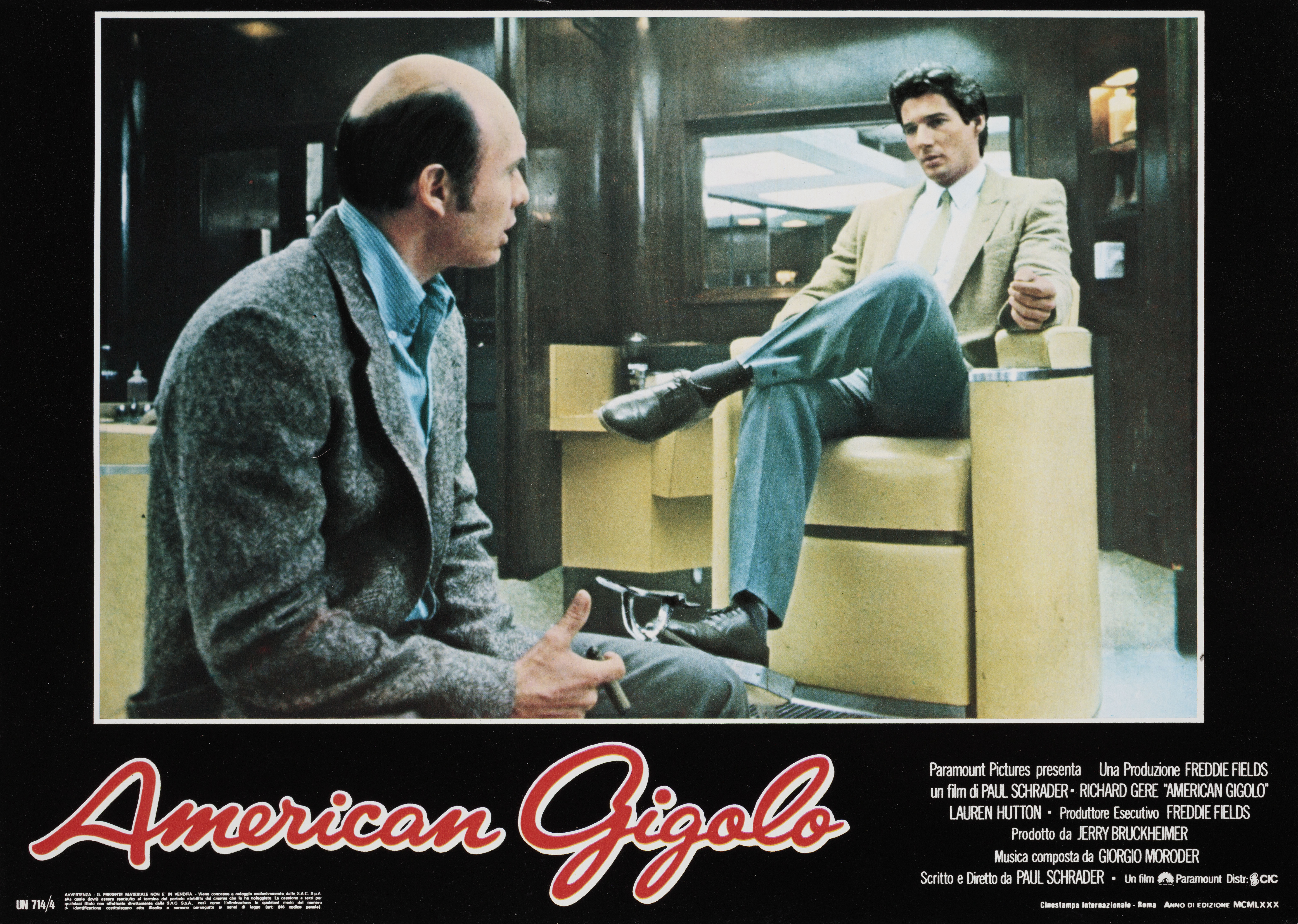 Американский жиголо (American Gigolo, 1980), режиссёр Пол Шредер, итальянский постер к фильму, 1980 год (5)
