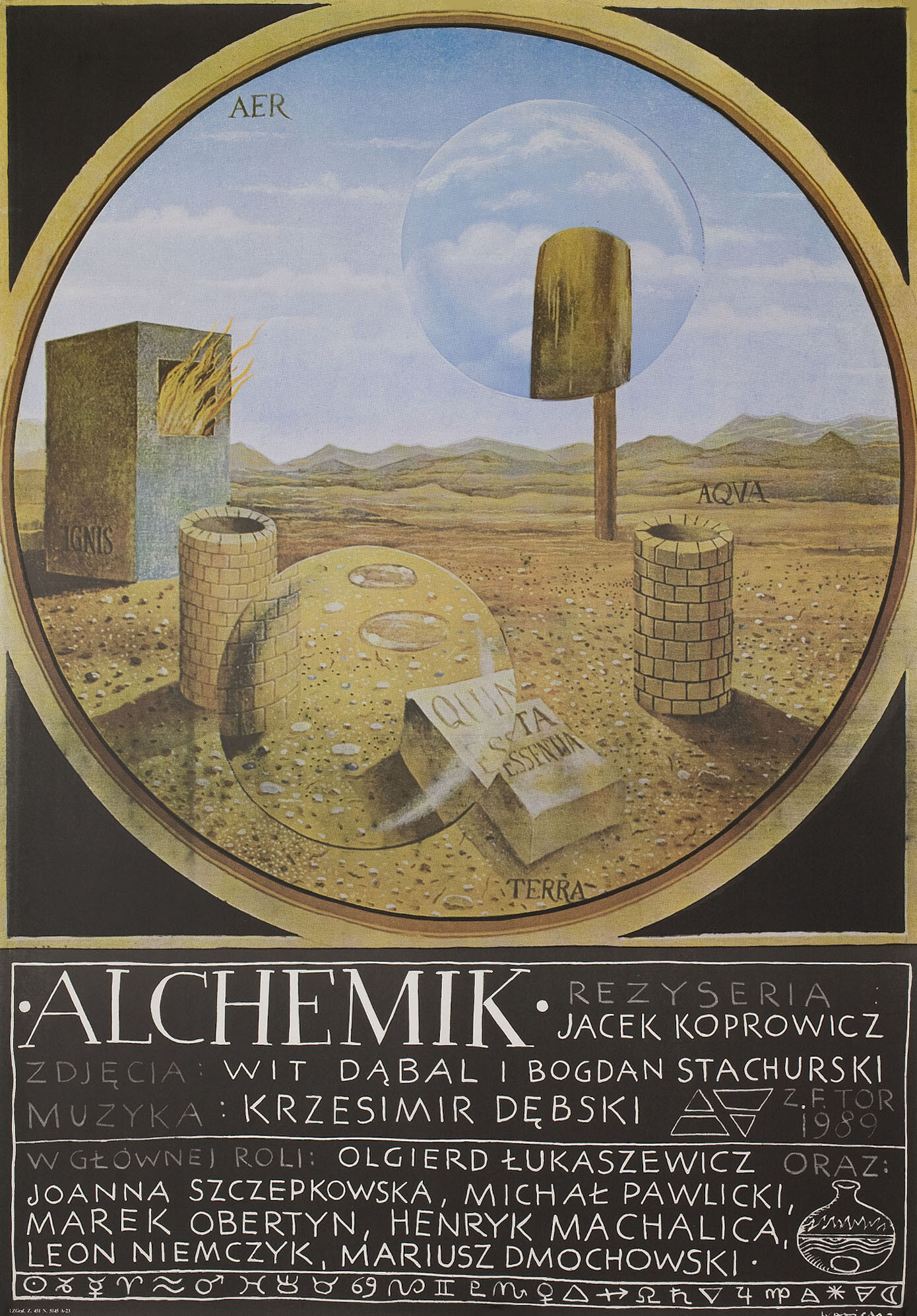 Алхимик (Alchemik, 1989), режиссёр Яцек Копрович, польский постер к фильму, 1989 год