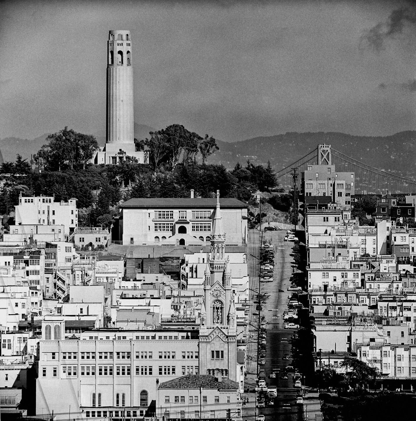 Башня Койт, Сан-Франциско, 1940–1950-е годы, фотограф Фред Лайон
