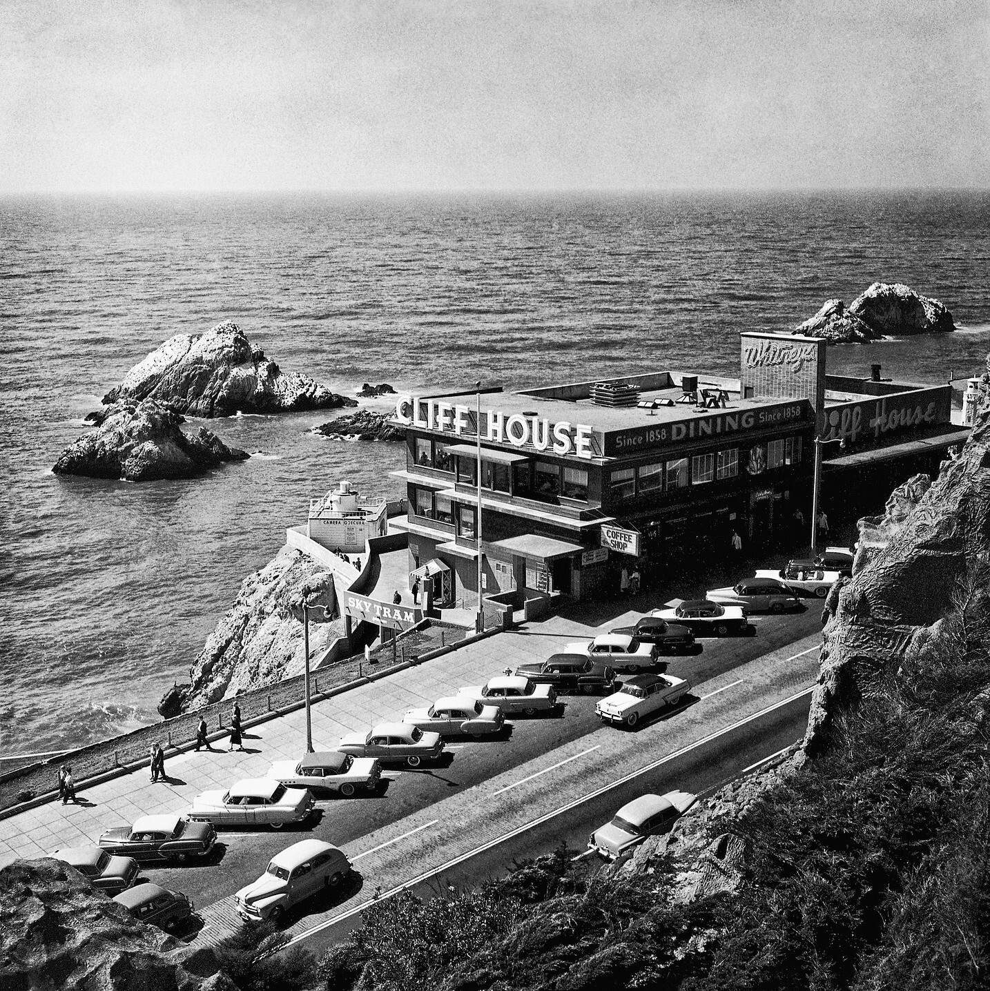 Клифф Хаус, Оушен-Бич, Сан-Франциско, 1940–1950-е годы, фотограф Фред Лайон