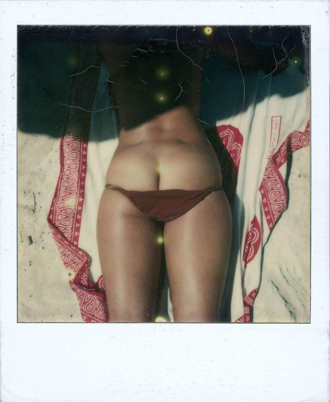 Uschi, Гваделупа, 1977 год, серия «Polaworld», полароид, фотограф Бруно Бизанг