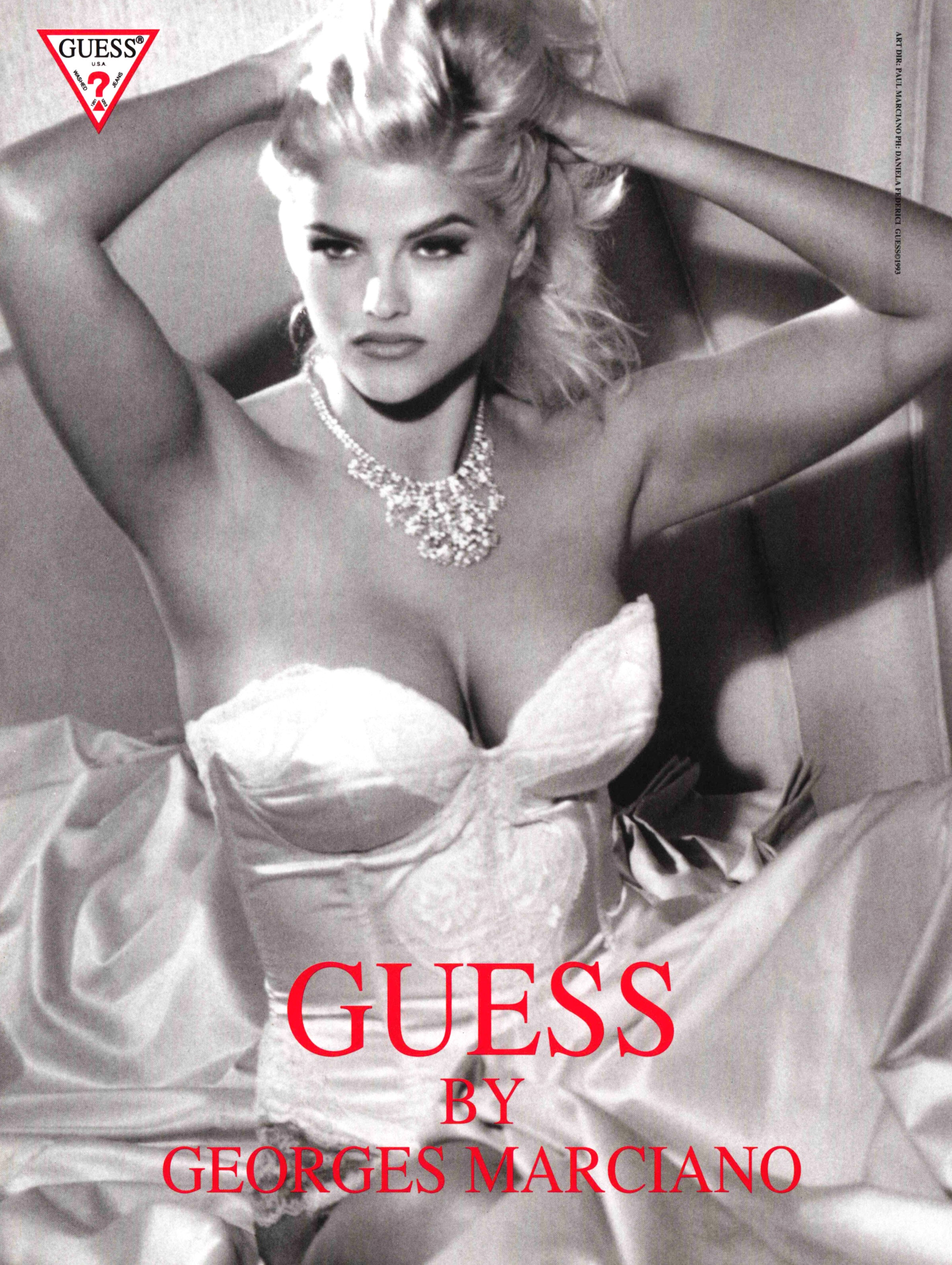 Кампейн Guess 1993, Анна Николь Смит, Бейрон Андерсон, фотограф Даниэла Федеричи (7) — Модная фотография 90-х: от гламура к реализму / Камералабс