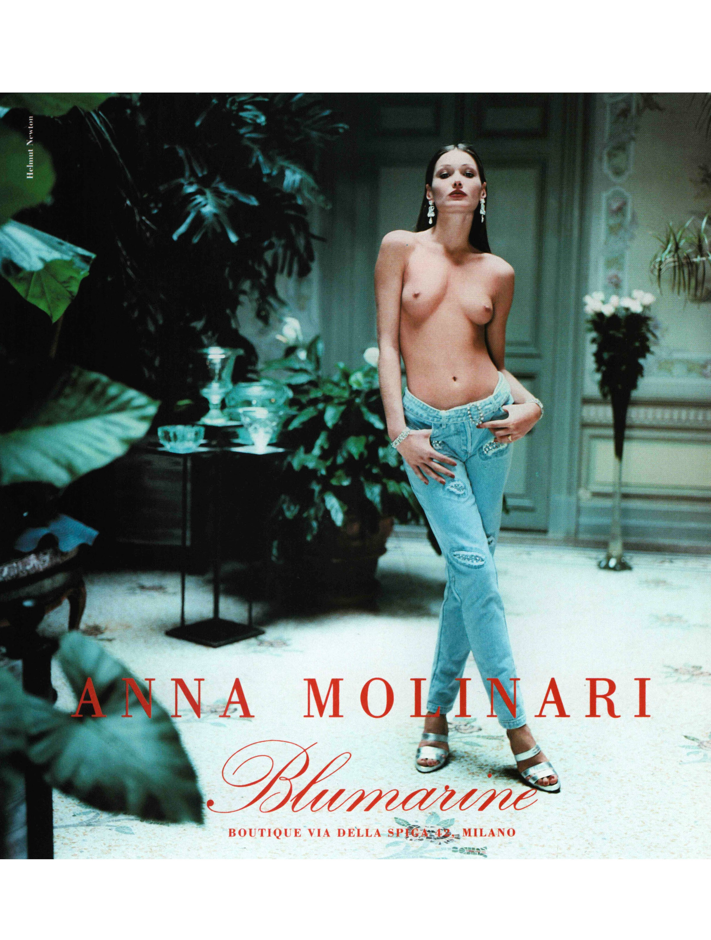 Кампейн Blumarine By Anna Molinari 1993,Карла Бруни, фотограф Хельмут Ньютон — Модная фотография 90-х: от гламура к реализму / Камералабс