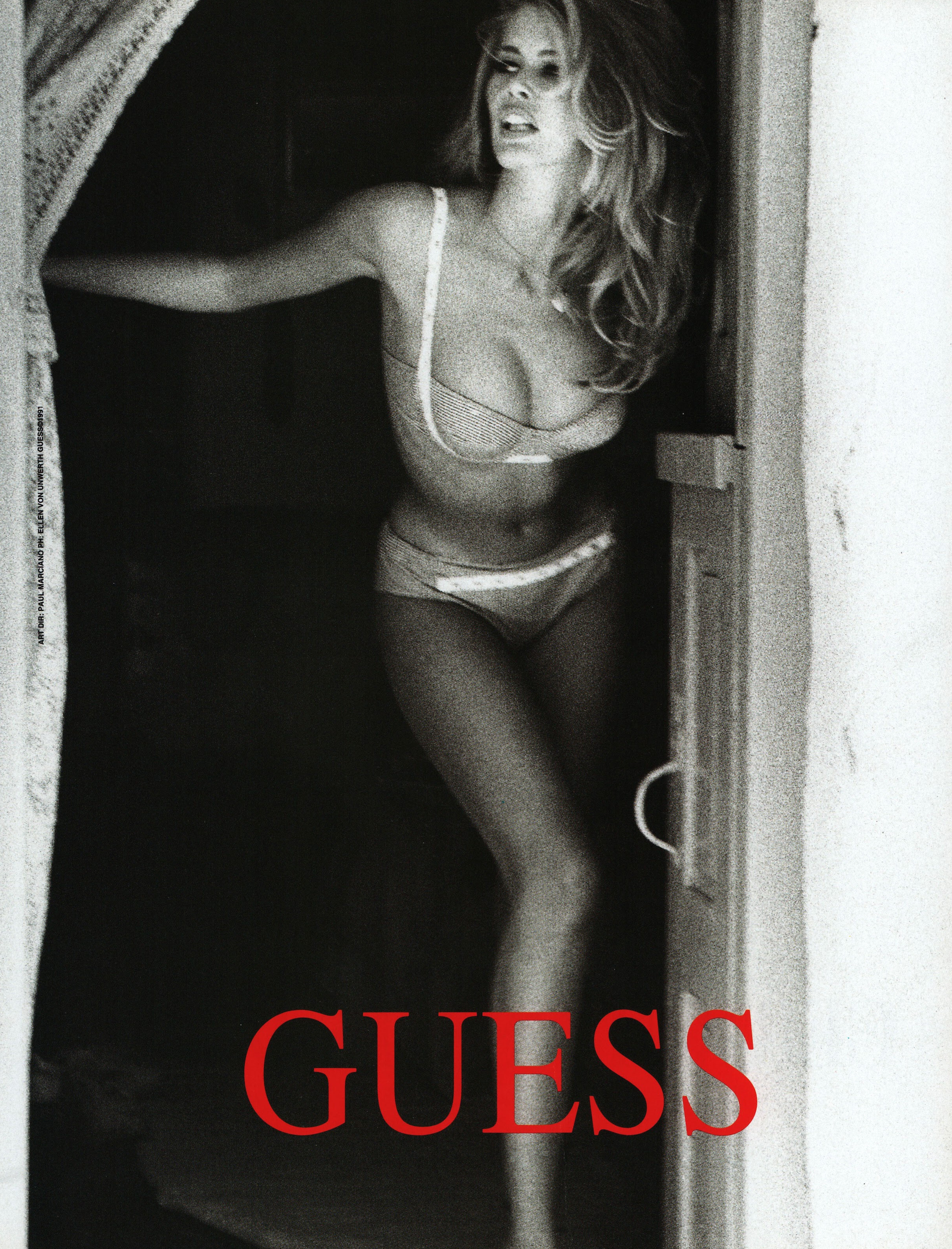 Кампейн Guess 1991, Luomo, Клаудия Шиффер, фотограф Эллен фон Унверт (3) — Модная фотография 90-х: от гламура к реализму / Камералабс