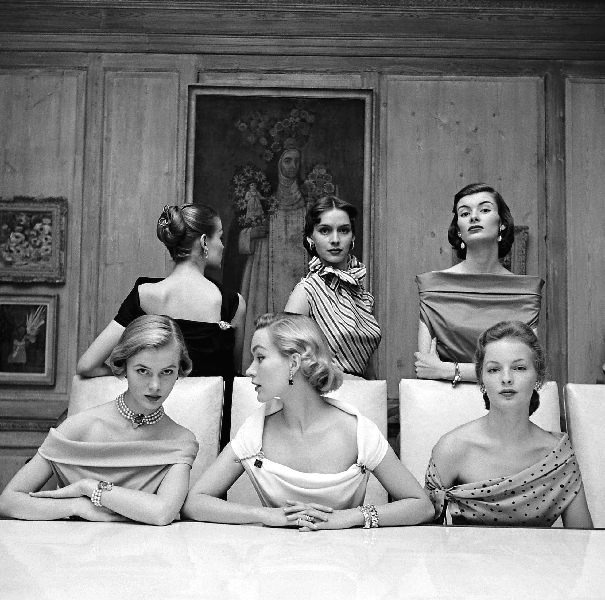 Модели, демонстрирующие блузки, 1950 год, фотограф Нина Лин (Nina Leen)