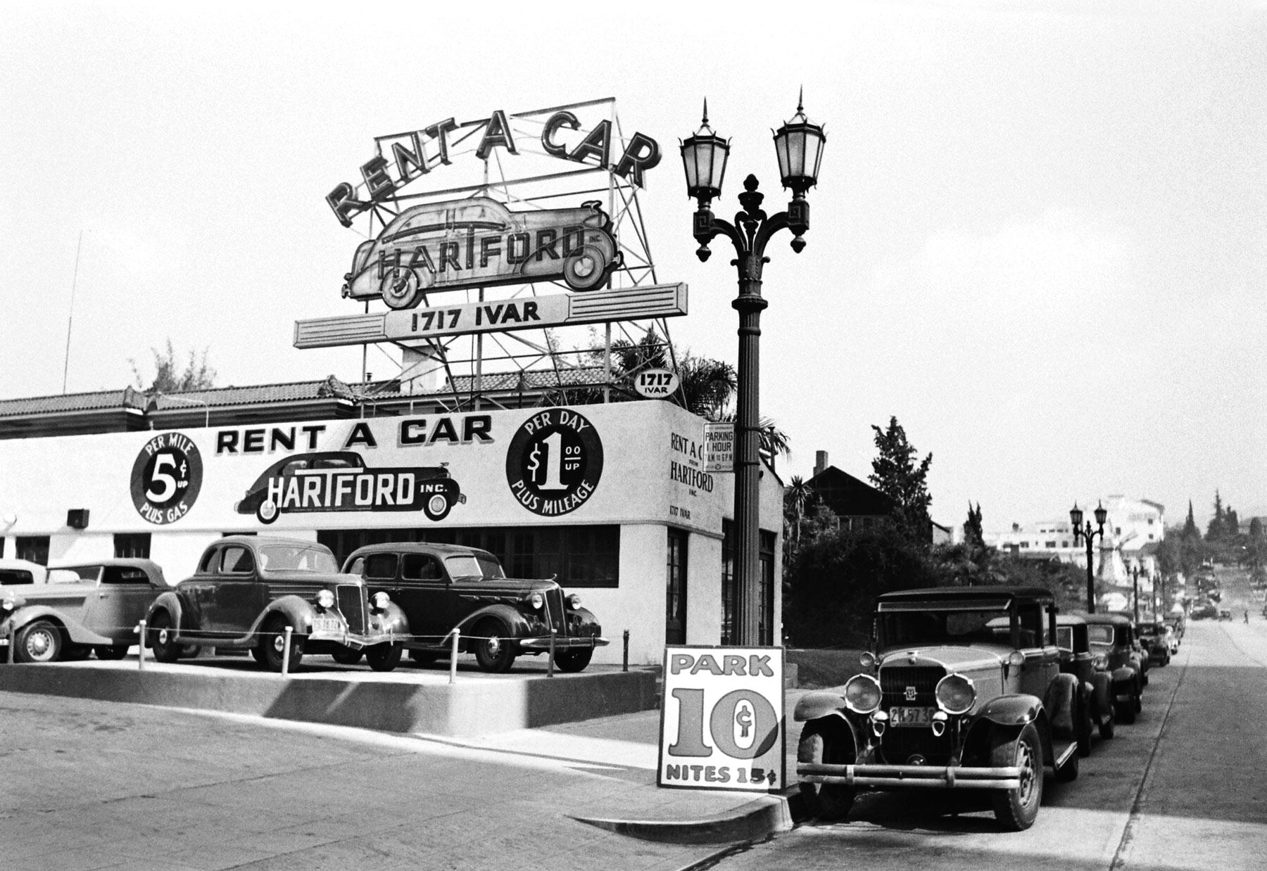 Аренда старинных автомобилей в Голливуде в конце тридцатых годов, 1938 год, фотограф Альфред Эйзенштадт