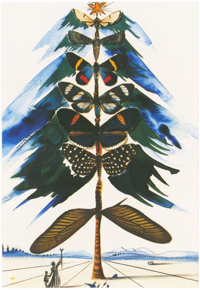 Рождественская ель из бабочек, 1959. Художник Сальвадор Дали