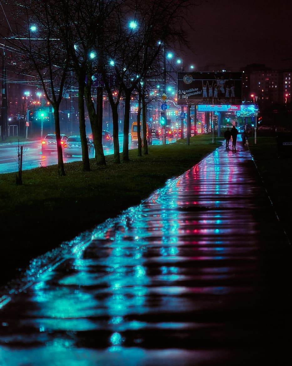 Киберпанковый городской пейзаж. Минск, 2020. Фотограф Александр Фанковин