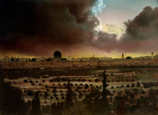 Раскрашенная вручную фотография Иерусалима, 1914 год