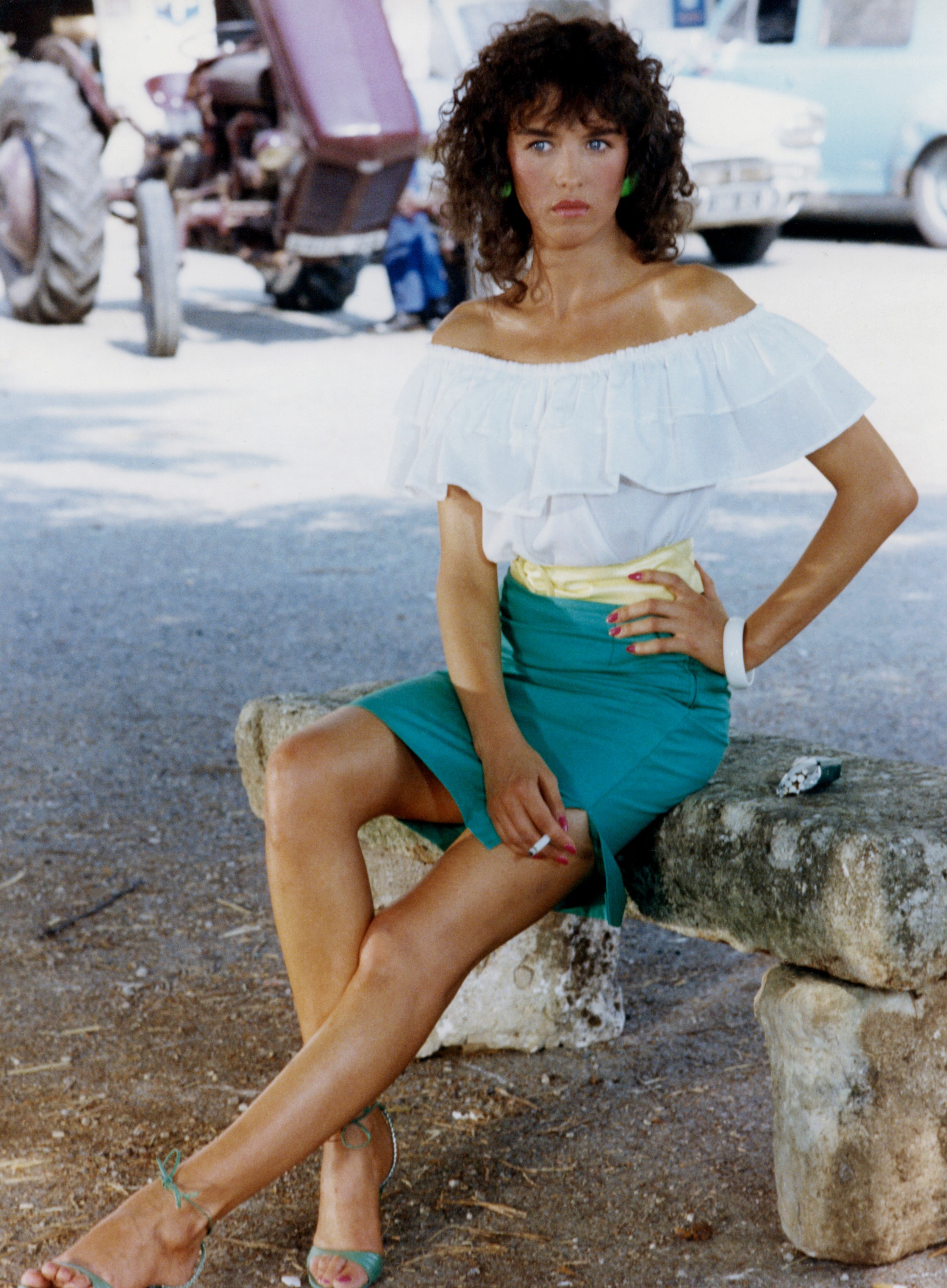 Изабель Аджани на съёмках «Убийственного лета», 1983