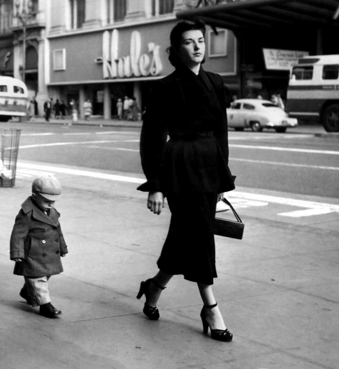 Мама с ребёнком, Сан-Франциско, 1952. Фотограф Доротея Ланж