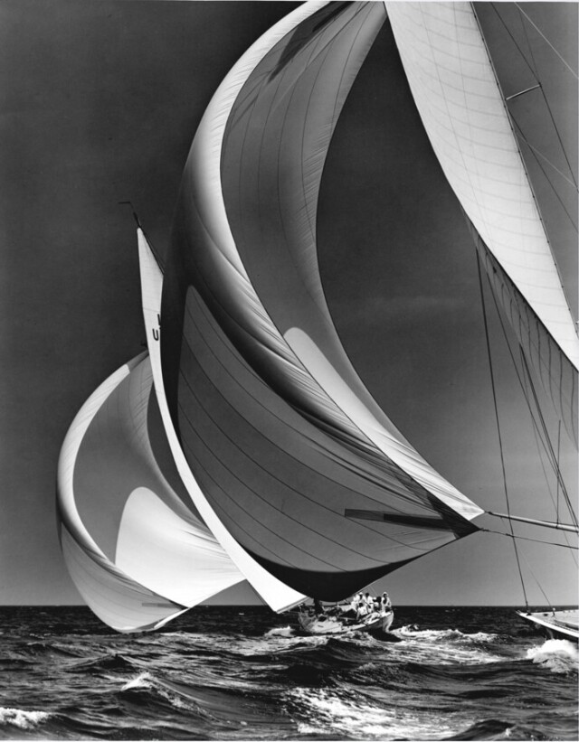 12-метровые яхты в проливе Лонг-Айленд, 1938. Фотограф Моррис Розенфельд