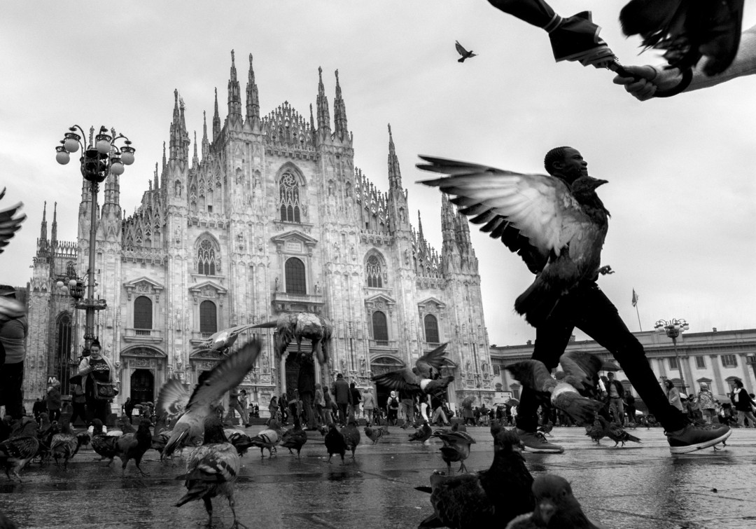«Бёрдмэн». Пьяцца-дель-Дуомо, Милан. Фотограф Войтек Дворачек