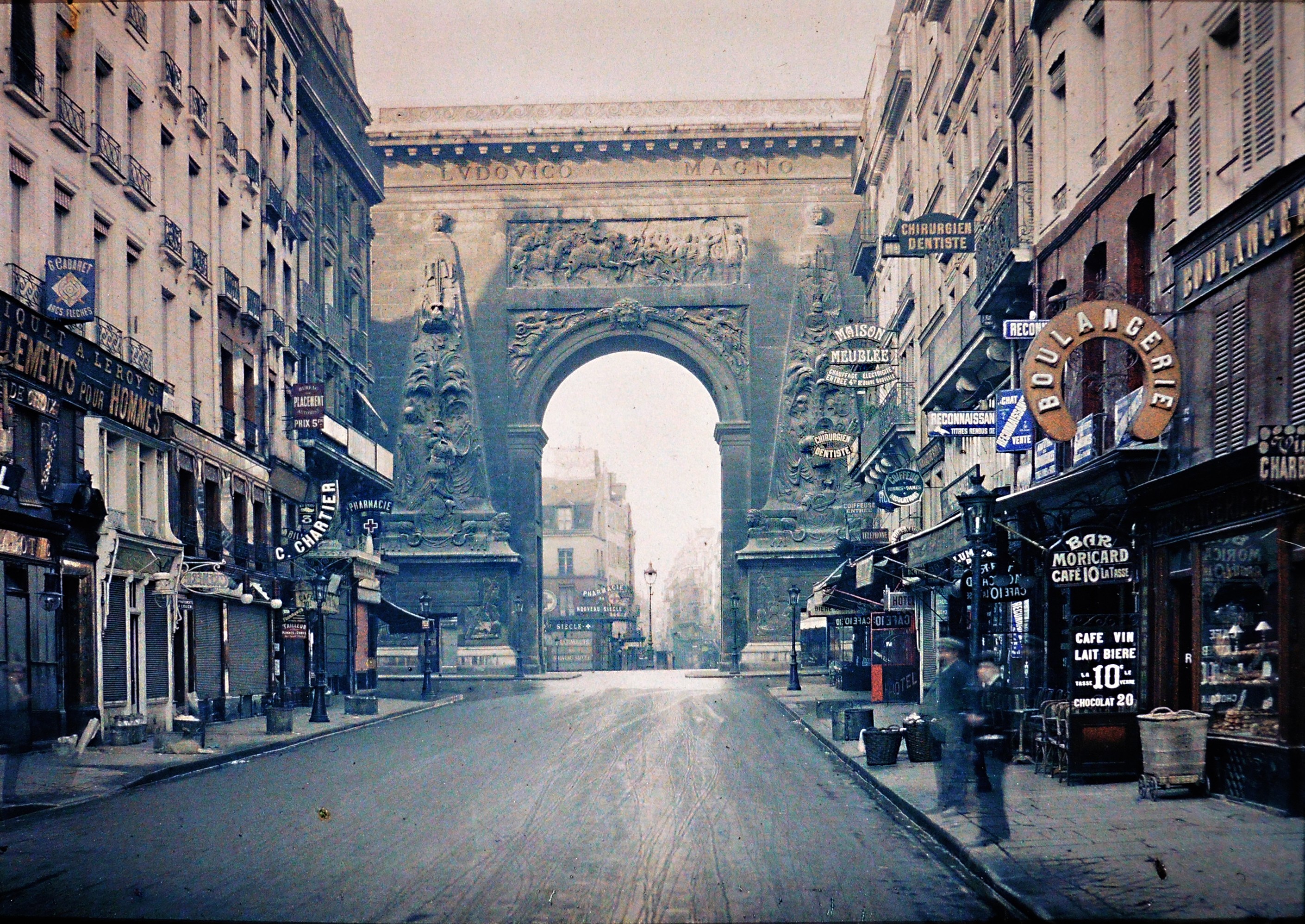 Ворота Сен-Дени, Париж, автохром, 1914