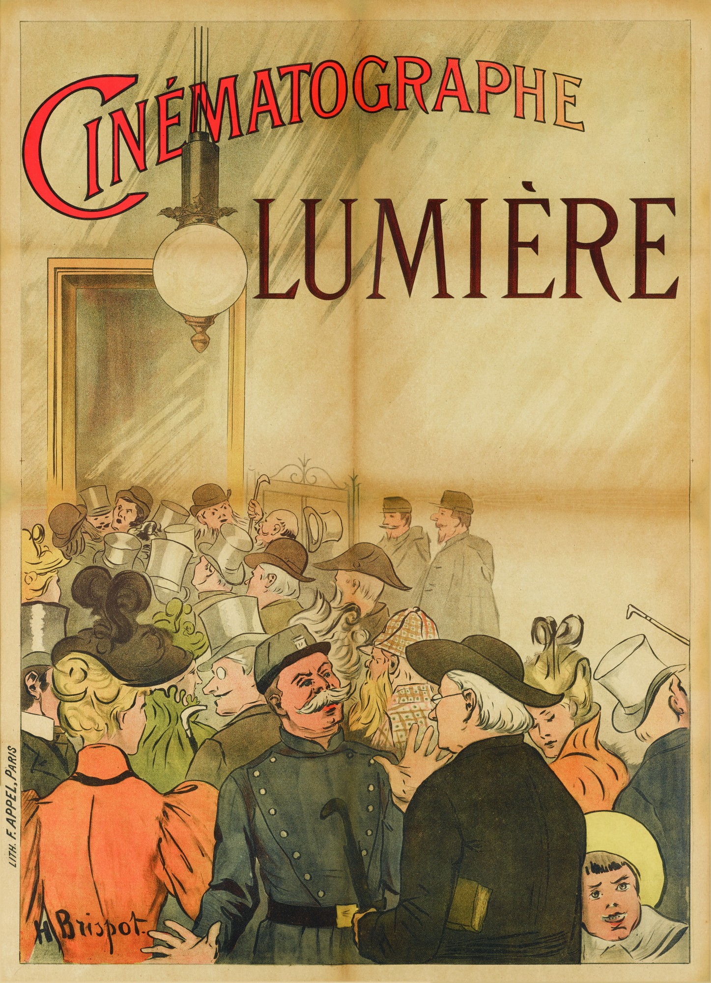 Синематограф братьев Люмьер (1896), художник Анри Бриспо
