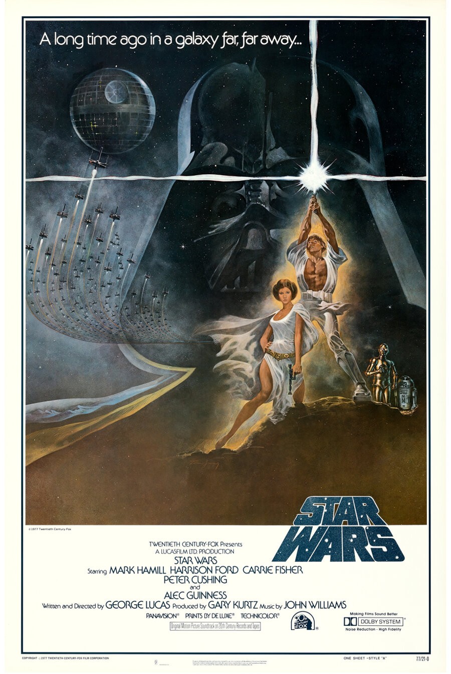 Плакат к первому фильму «Звёздные войны» (20th Century Fox, 1977)