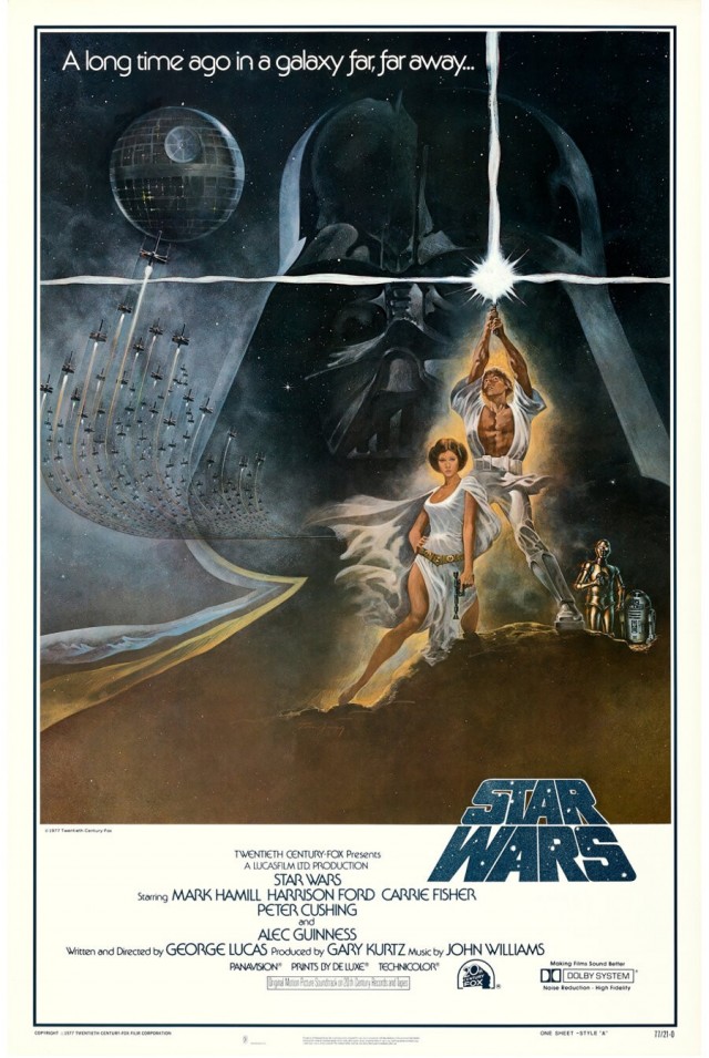 Плакат к первому фильму Звёздные войны (20th Century Fox, 1977)