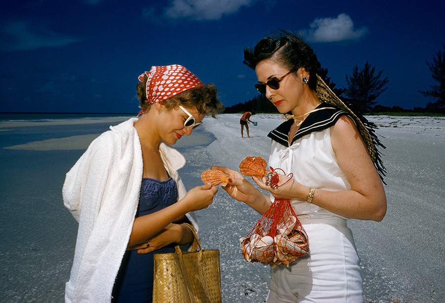 Собиратели ракушек на острове Санибел, Флорида, 1959. Фотограф Пауль Цаль