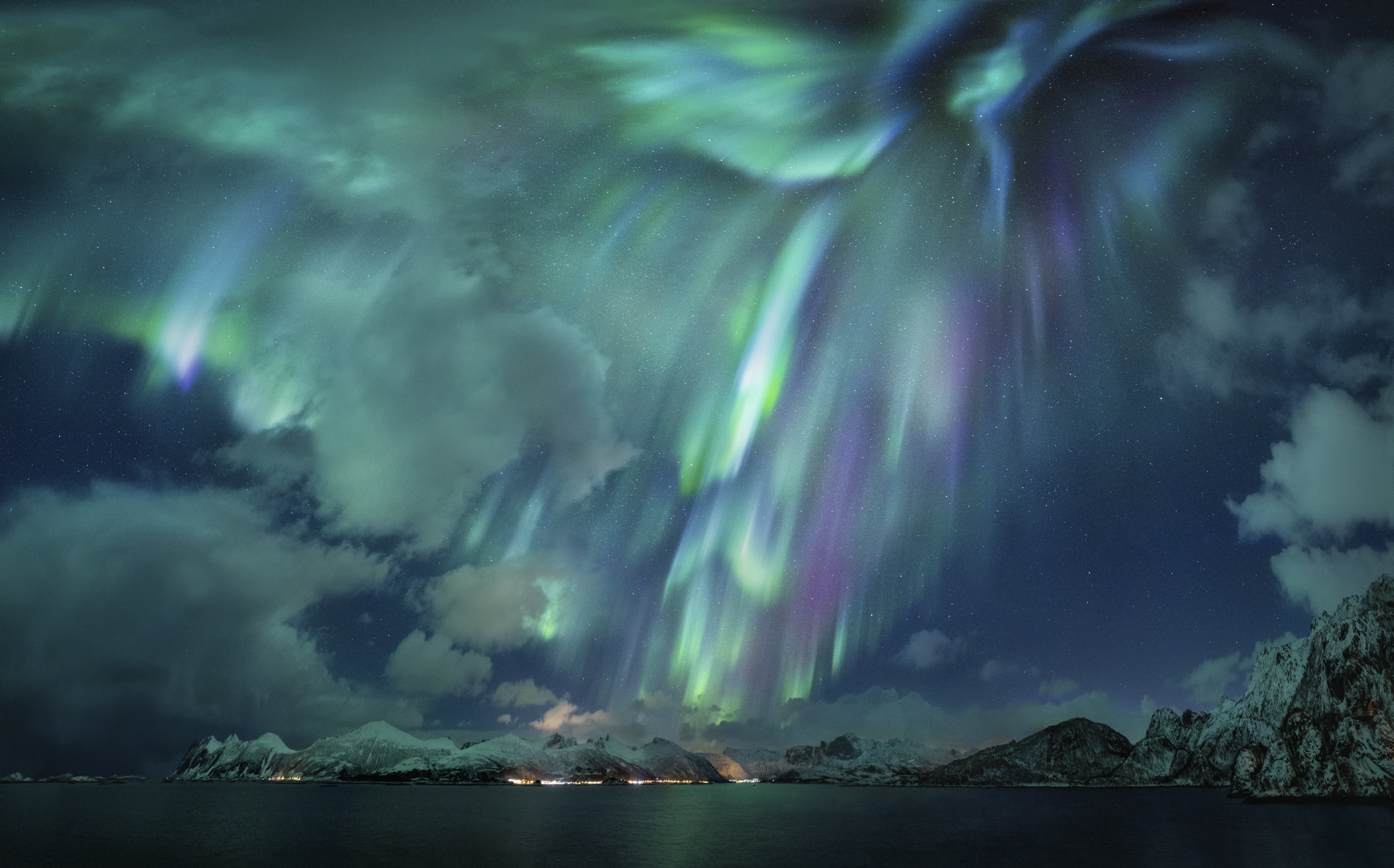 Полярное сияние, Скаланн, Норвегия. Автор Николас Реммельт