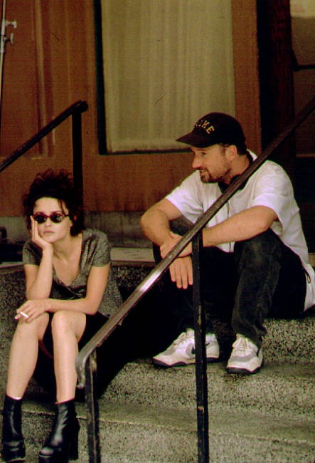 Хелена Бонем Картер и Дэвид Финчер на съёмках Бойцовского клуба, 1999