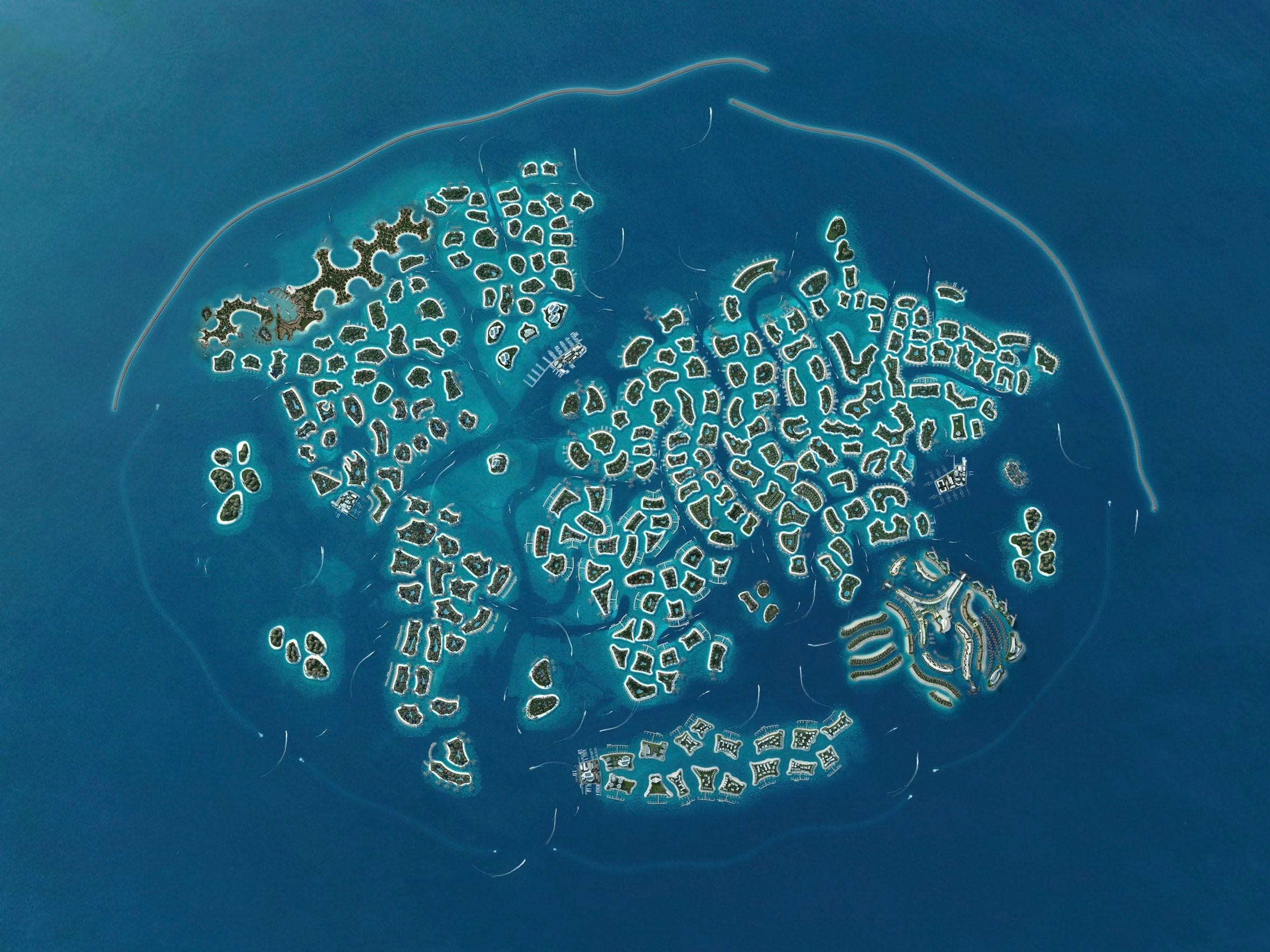 Комплекс искусственных островов Мир неподалёку от Дубаи