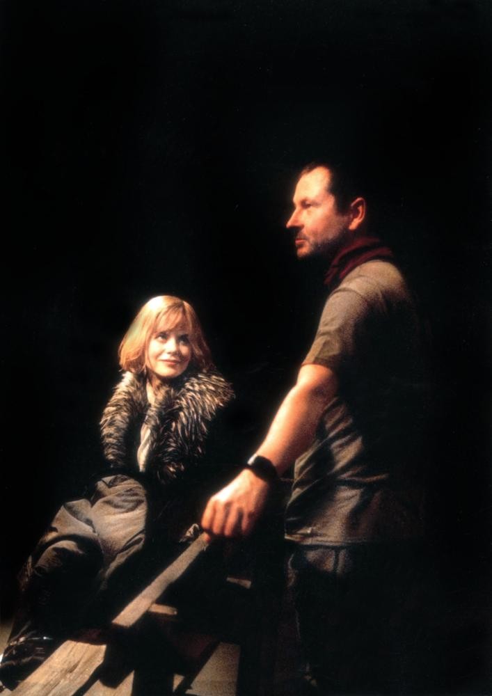 Николь Кидман и Ларс фон Триер на съёмочной площадке фильма Догвилль, 2003