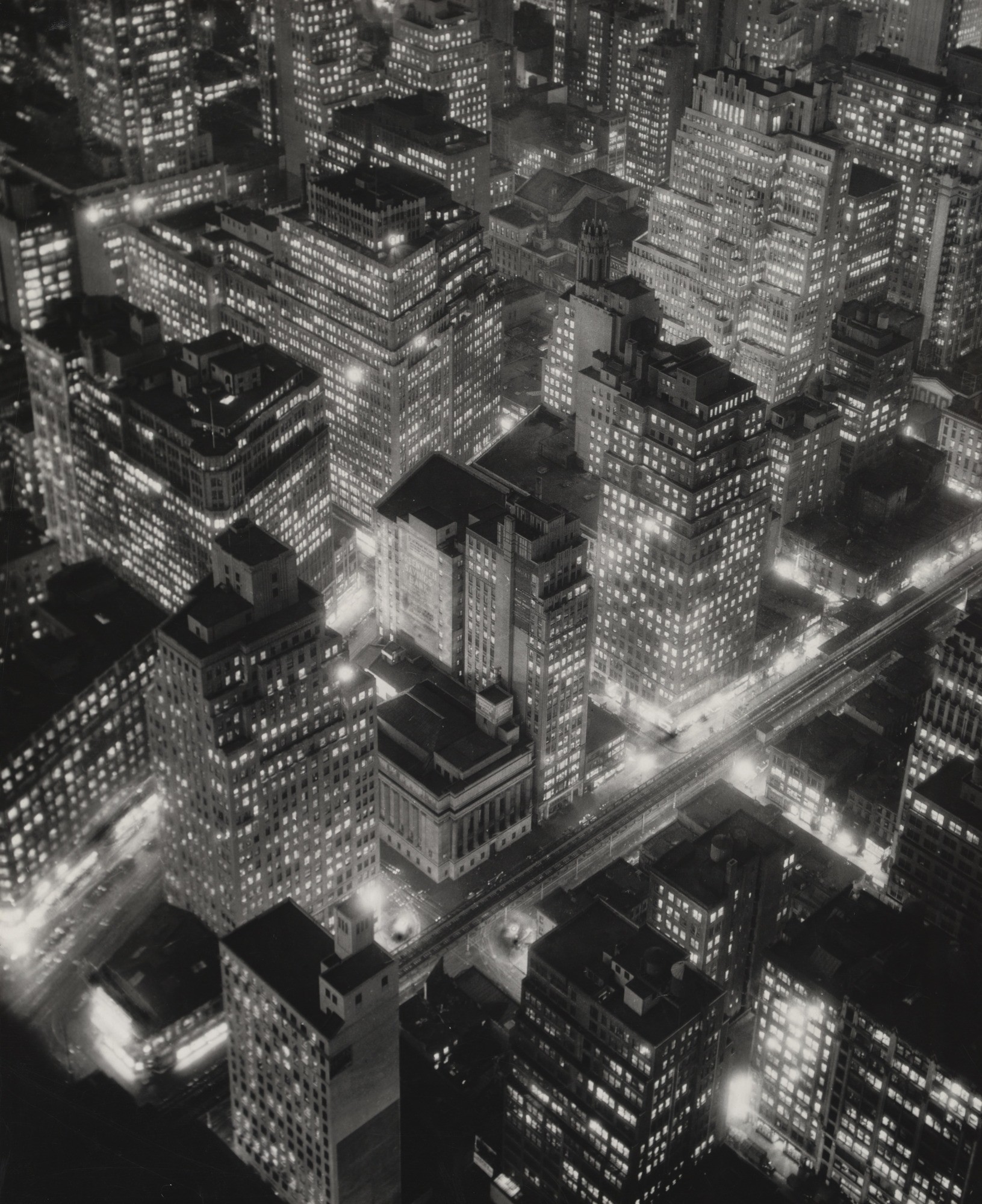 Ночной Нью-Йорк, 1932. Фотограф Беренис Эббот