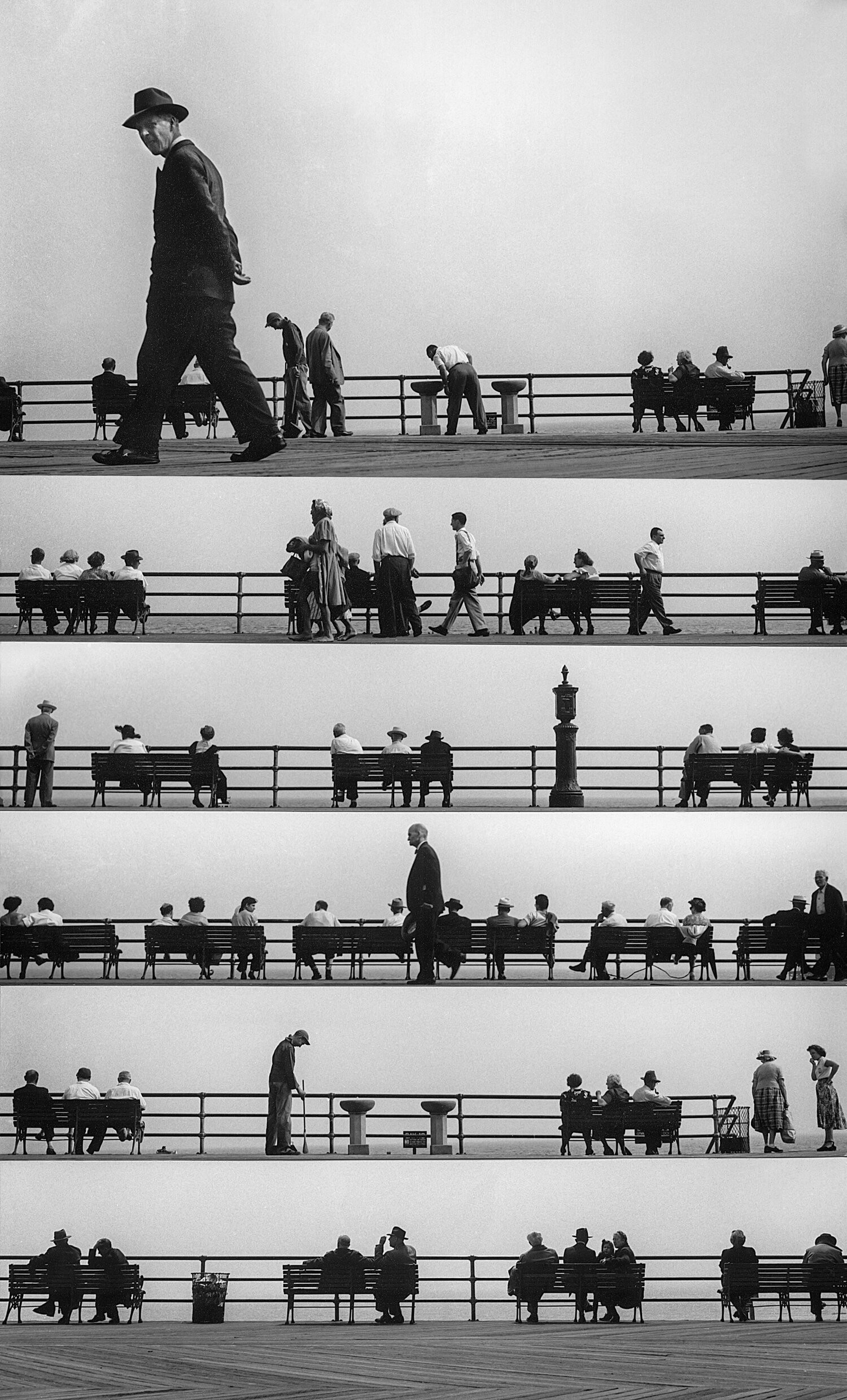 Нотный стан набережной, 1952. Фотограф Гарольд Файнштейн