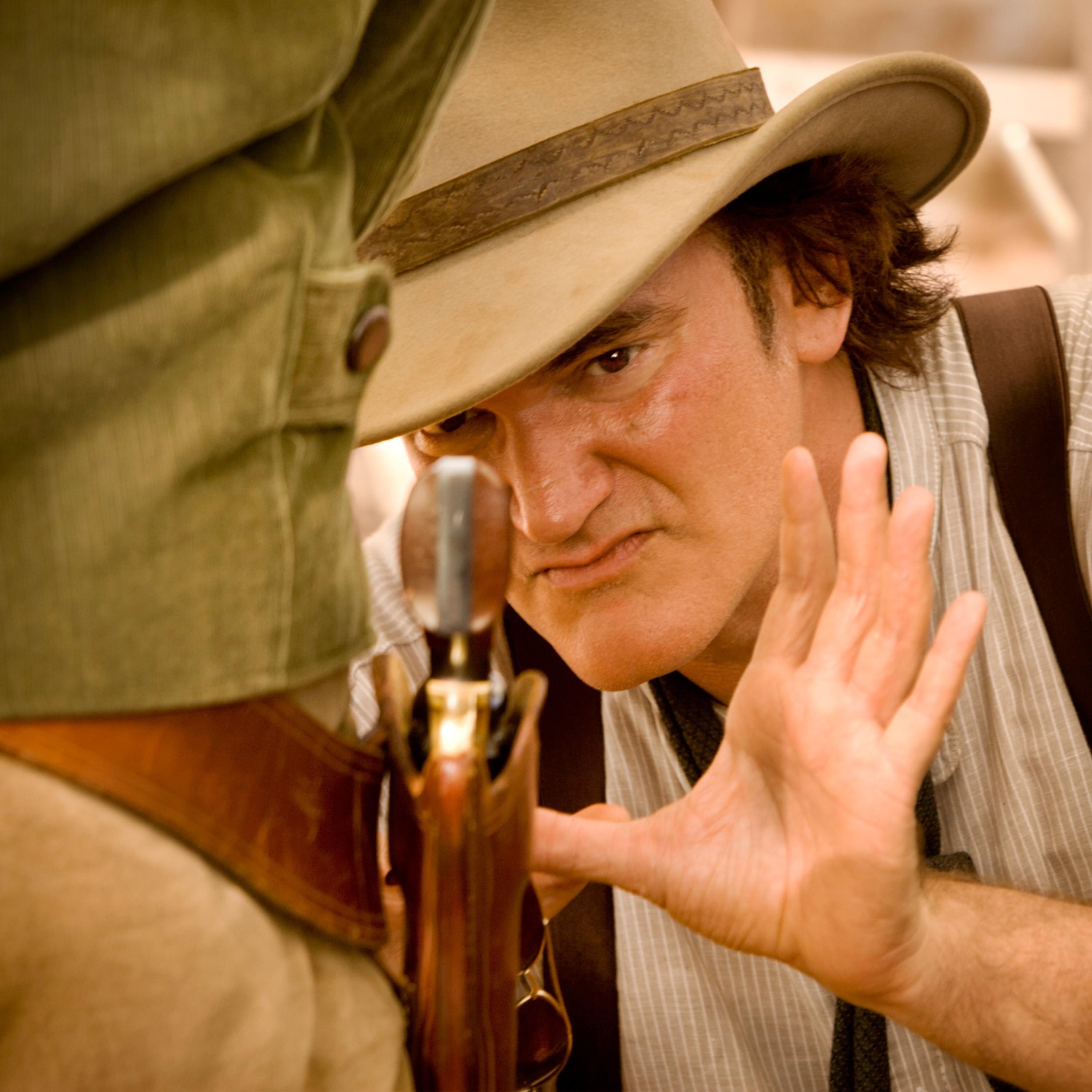 Квентин Тарантино на съёмках фильма Джанго освобождённый, 2012