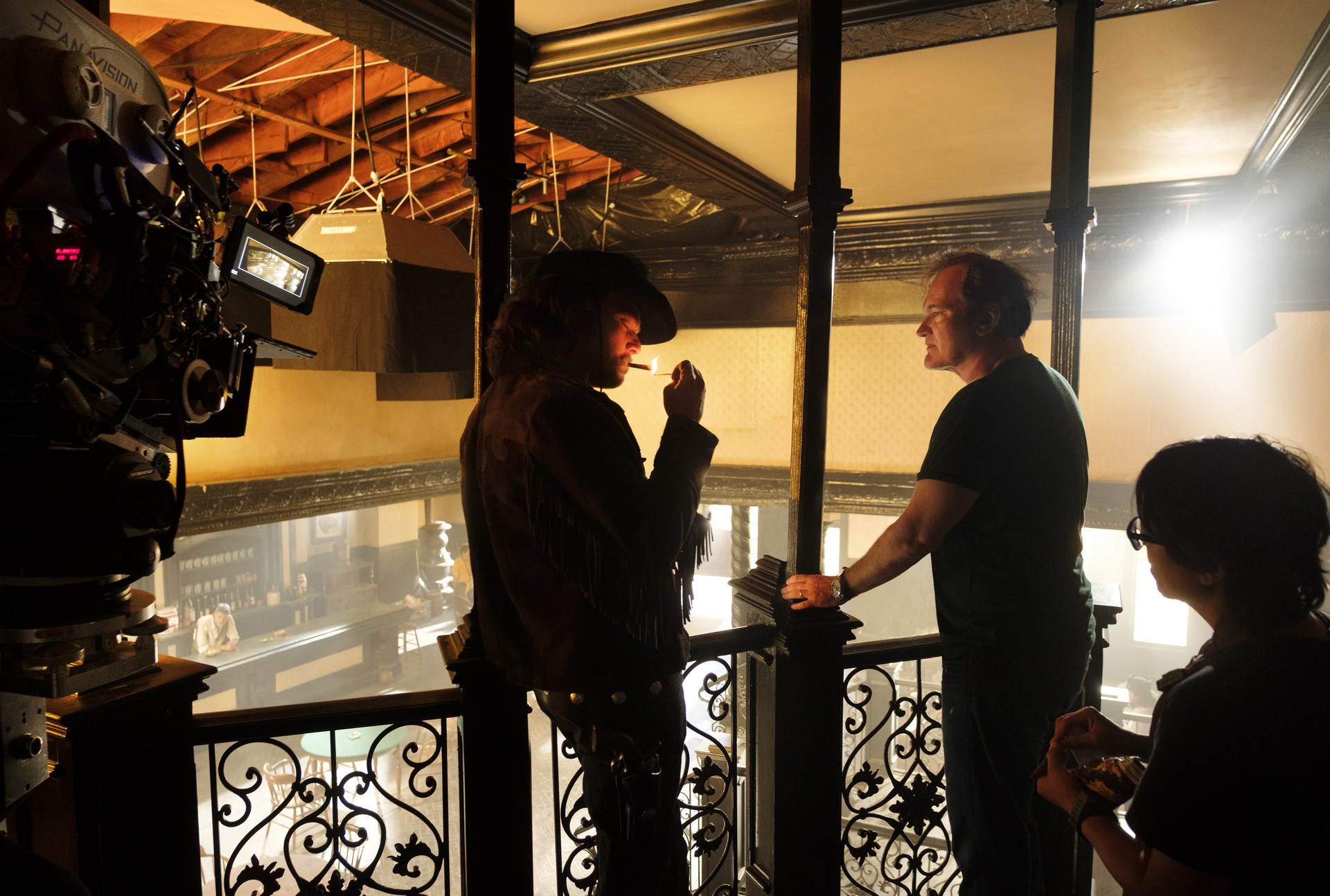 Леонардо Ди Каприо и Квентин Тарантино на съёмках фильма Однажды в Голливуде, 2019