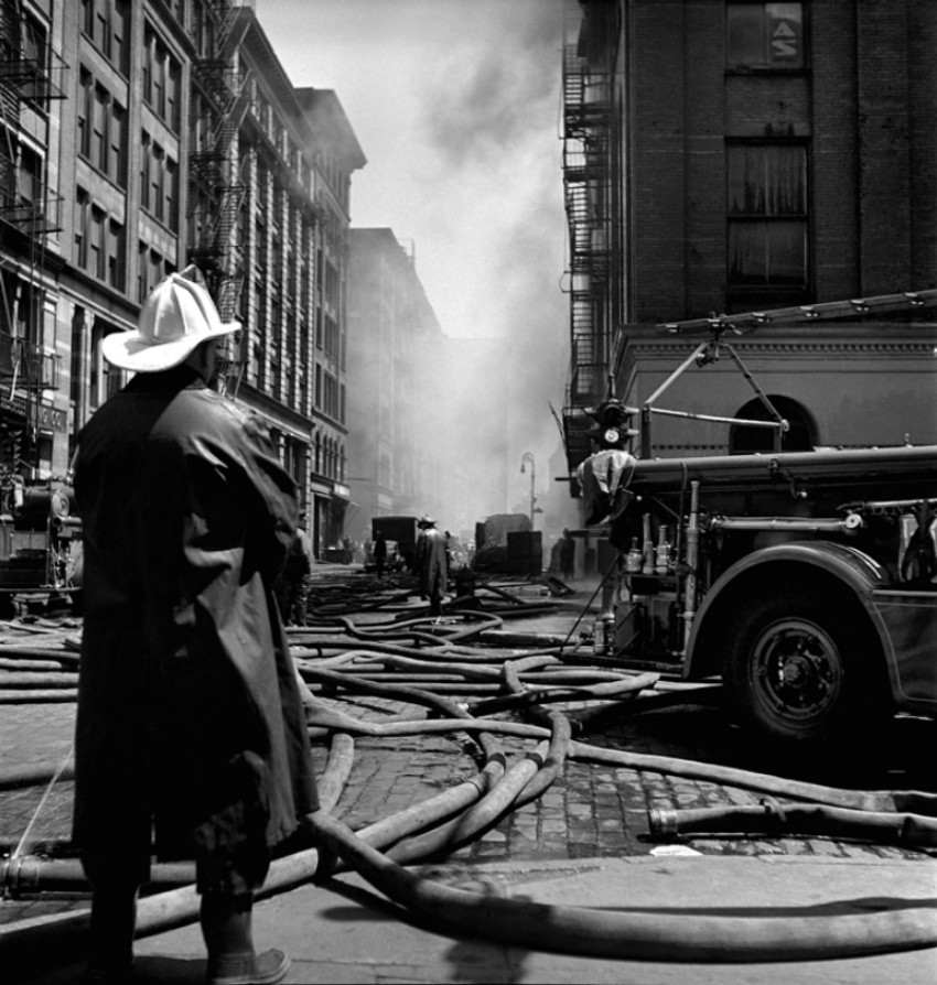 Пожарные, Нью-Йорк, 1945. Фотограф Фред Стайн