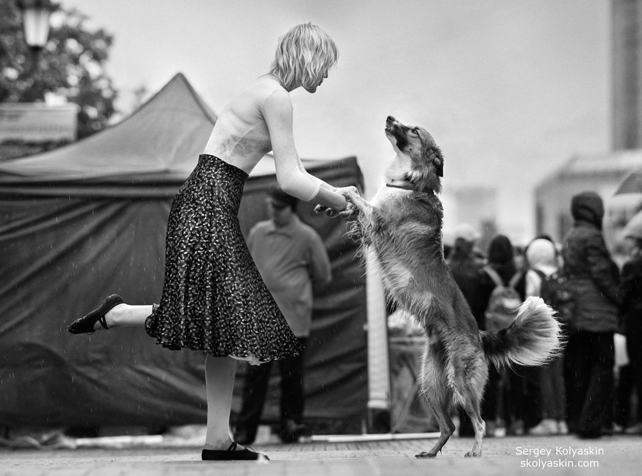 Собачий вальс для дамы с собачкой. Фотограф Сергей Коляскин
