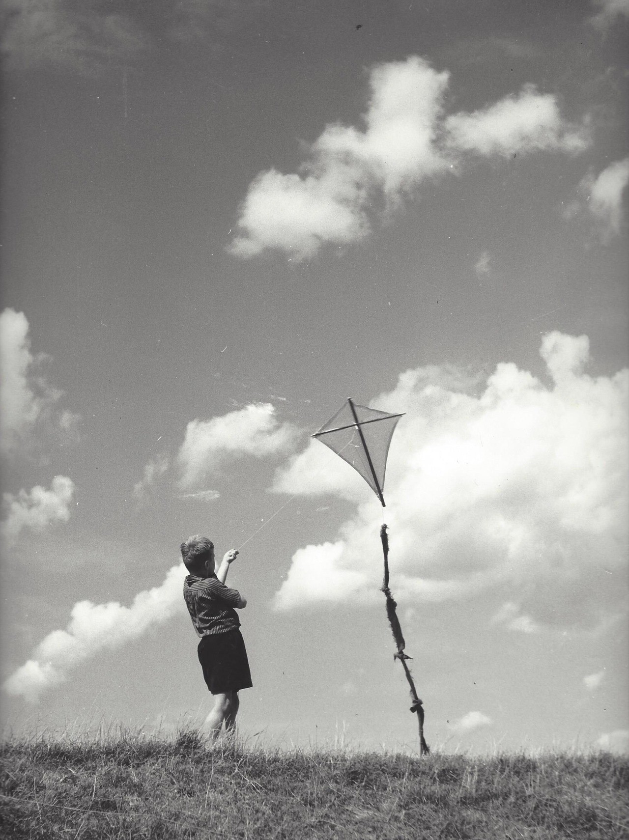 Мальчик с воздушным змеем, Нидерланды, 1949–1953. Фотограф Кис Шерер