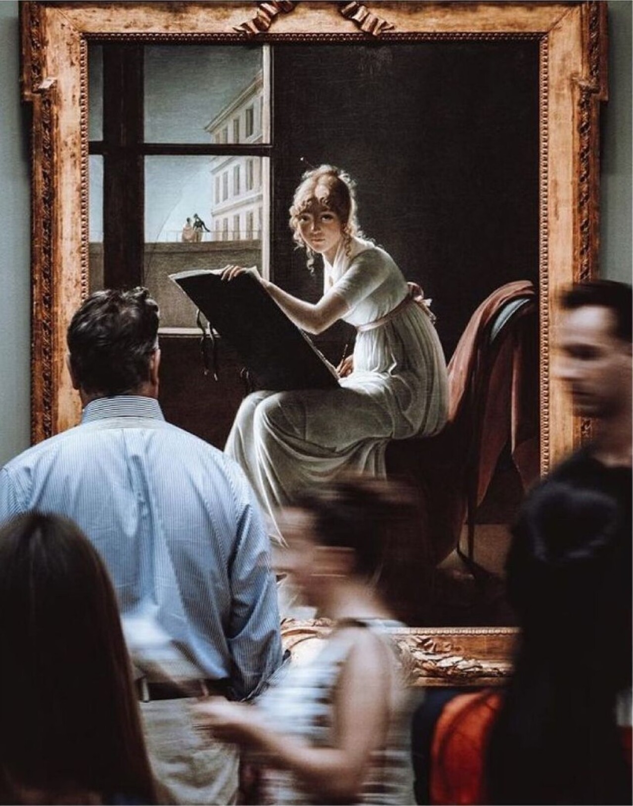 Перед картиной «Рисующая молодая женщина» (1801) Мари-Дениз Вильер