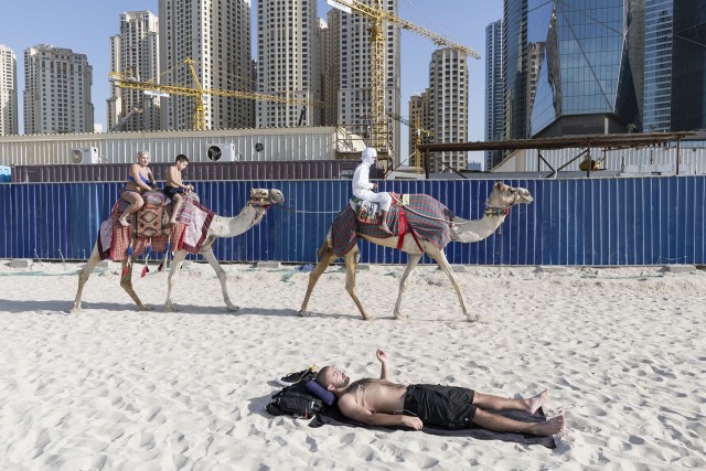 Катание на верблюдах. Из серии «Сад наслаждений». Дубай, ОАЭ, 30 декабря 2017 года. Фотограф Ник Ханнес