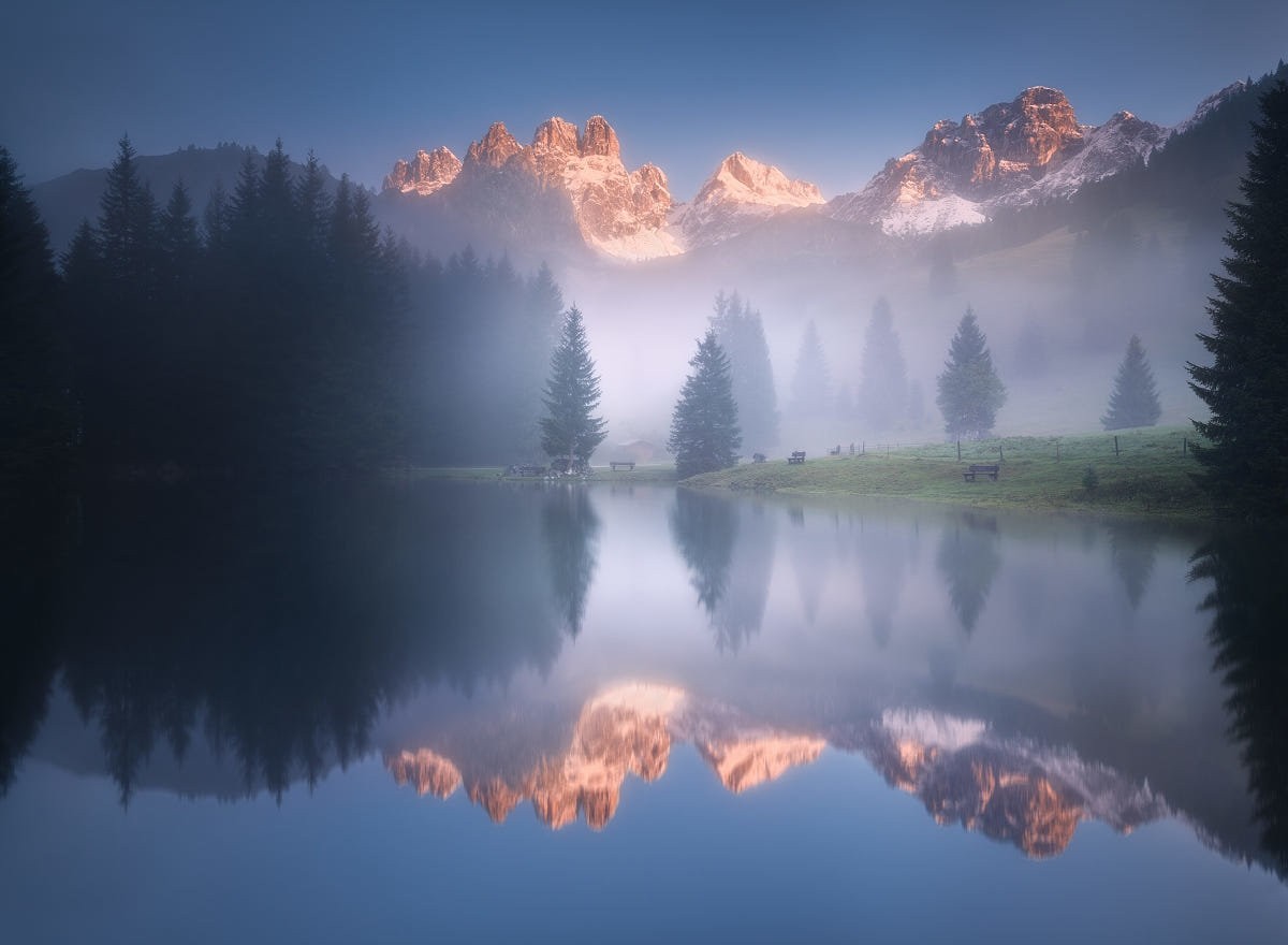 Утро на озере в Австрии. Автор Даниел Жежиха