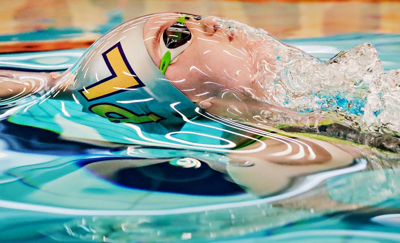 Поощрительная премия в категории Спорт в действии, 2021. Хани Осрин в заплыве на 50 метров на международных соревнованиях по плаванию в Эдинбурге, 2018. Автор Ян Макникол
