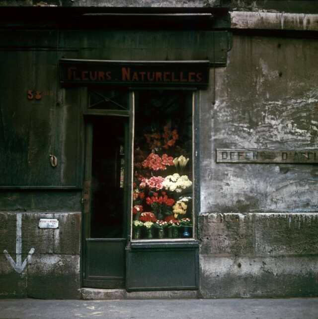Цветочный магазин в Париже, примерно 1950-е годы. Фотограф Виктор Мееуссен