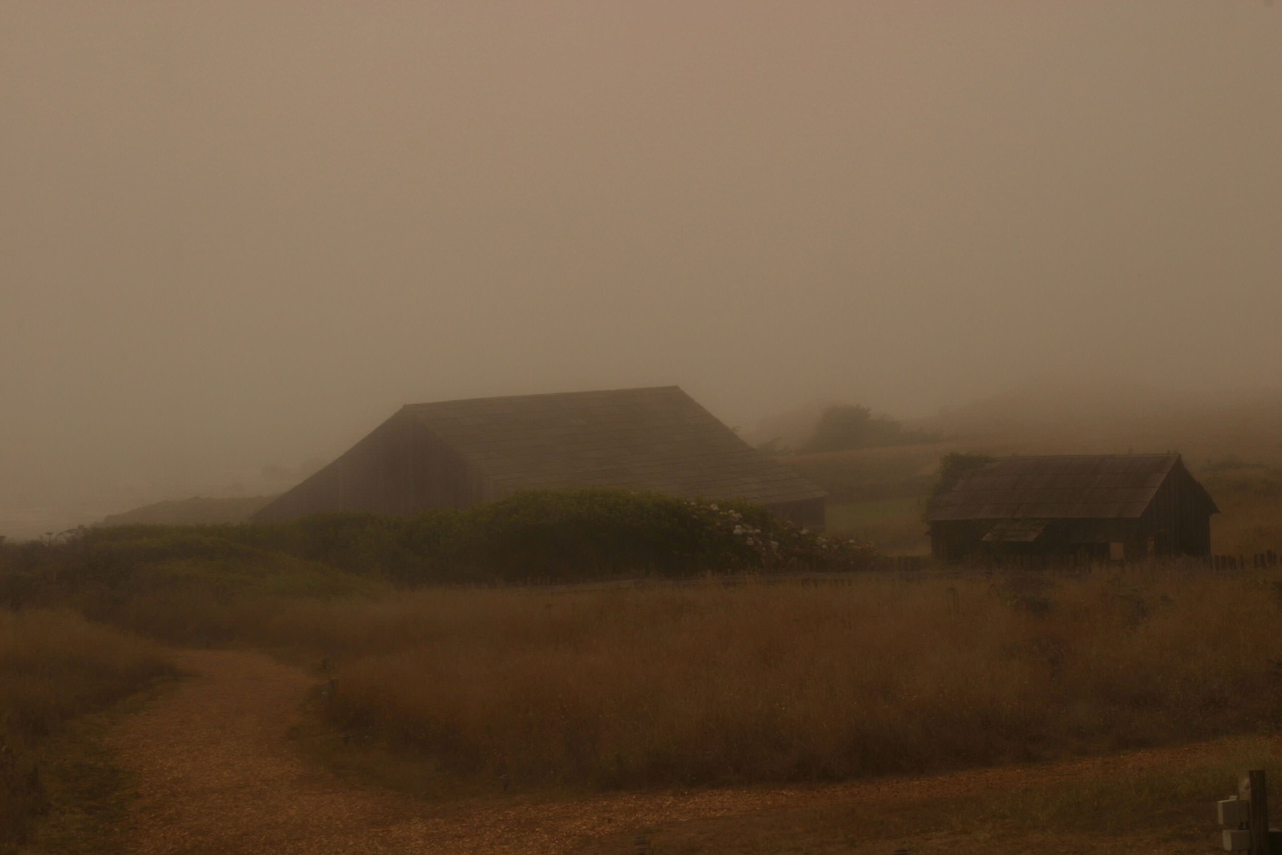 Ферма в тумане.  Фотограф Роберт Фарбер