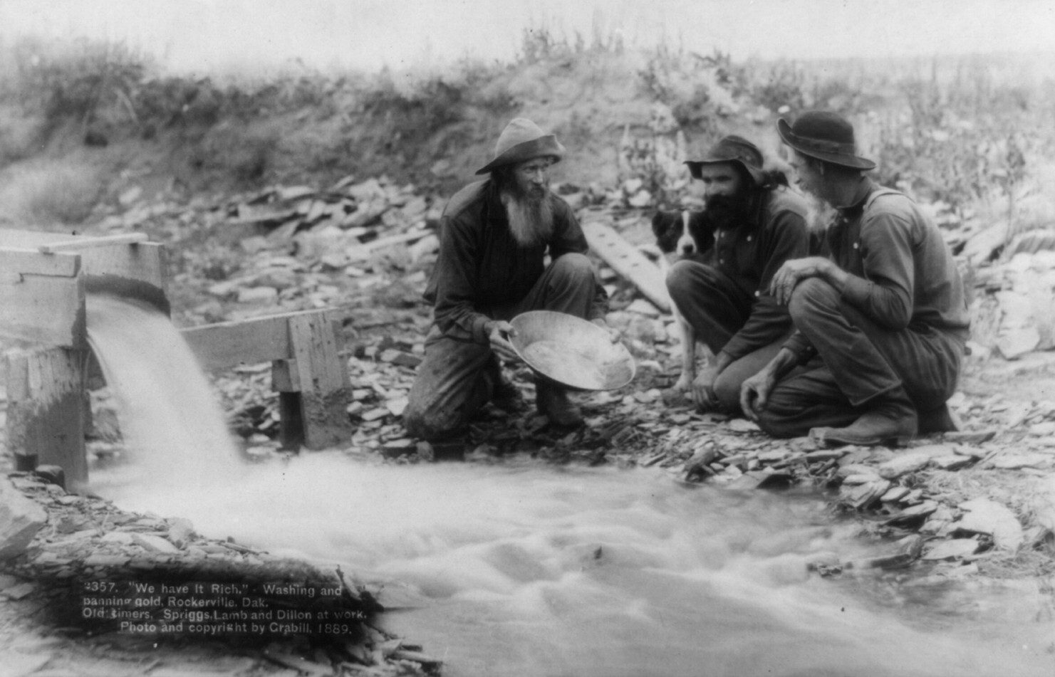 Золотоискатели, Южная Дакота, 1889. Фотограф Джон Грабилл