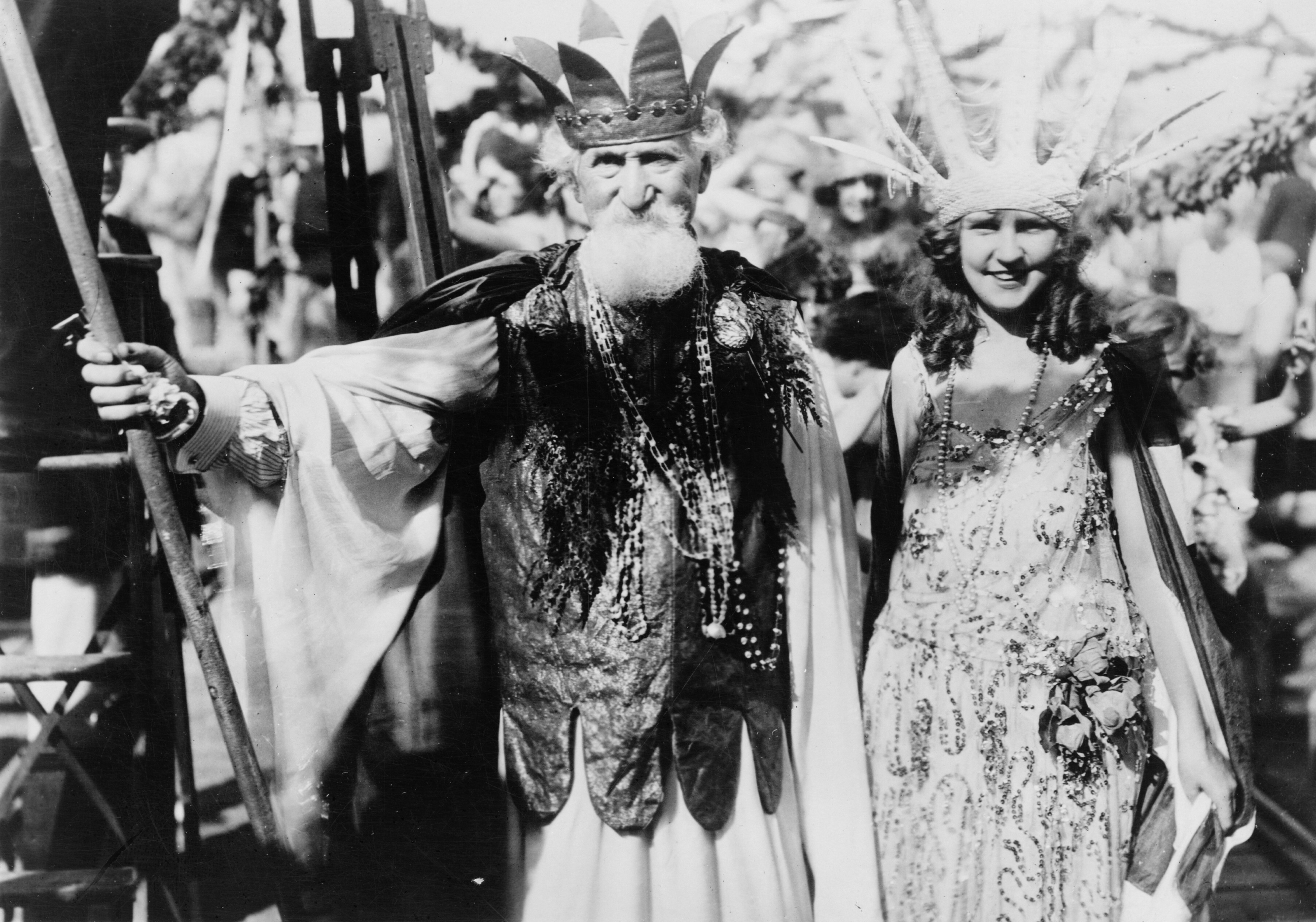 Нептун (Максим Хадсон) и Мисс Америка (Маргарет Горман) на карнавале в Атлантик-Сити, 1922