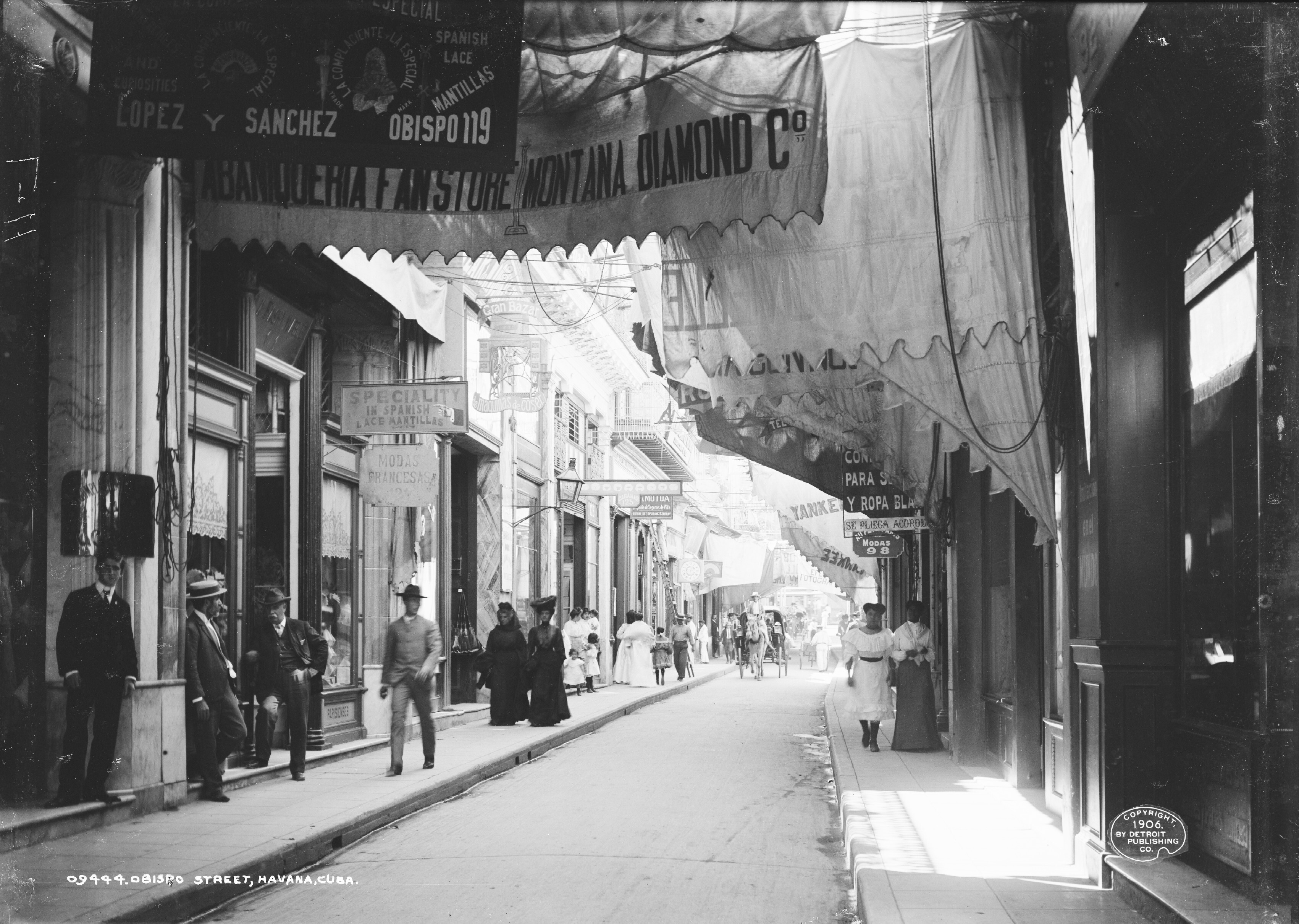 Улица Обиспо, Гавана, Куба, 1906