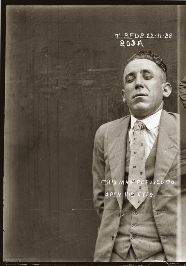 Томас Бед, обвинение в «подкупе свидетеля», 1928 год. Архив судебной фотографии полиции Нового Южного Уэльса