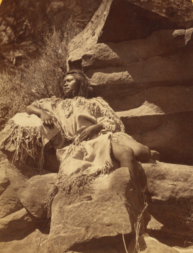 Индеец из племени пайютов в Северной Аризоне. ок. 1871 – 1874. Фотограф Джон Карл Хиллерс